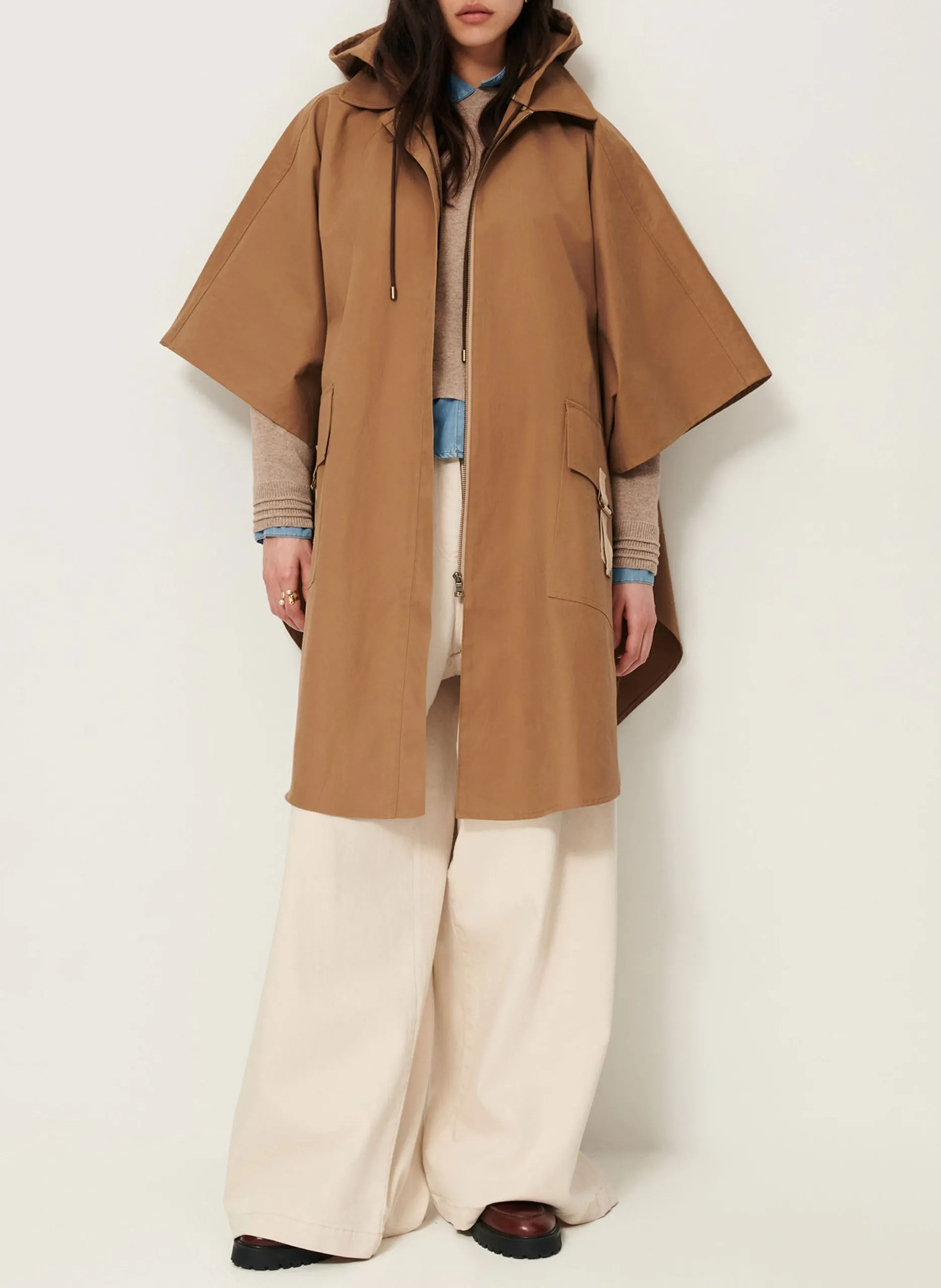 Cape oversize en coton Beige CASTELWICK