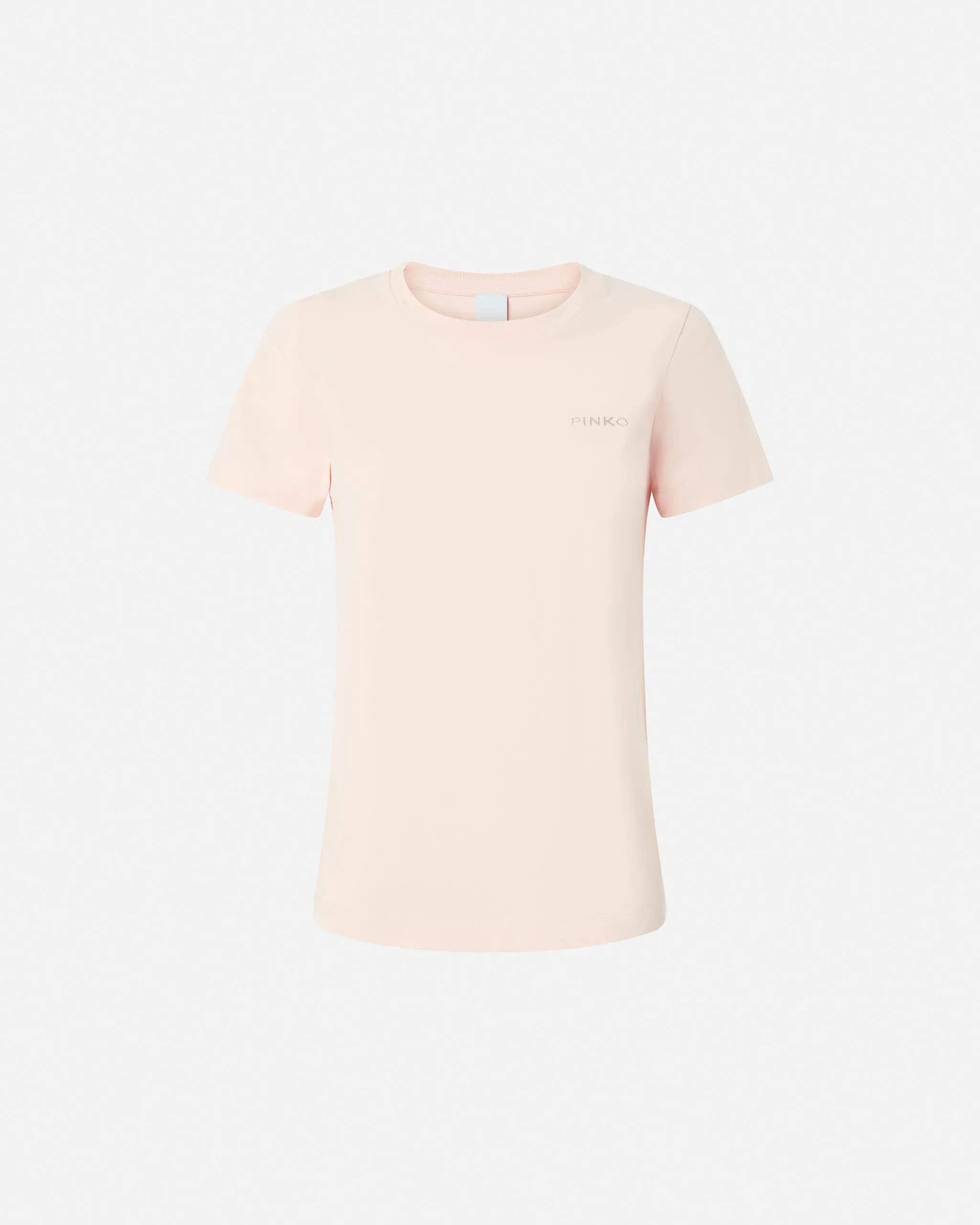 T-shirt à manches mi-longues avec logo pinko brodé Rose