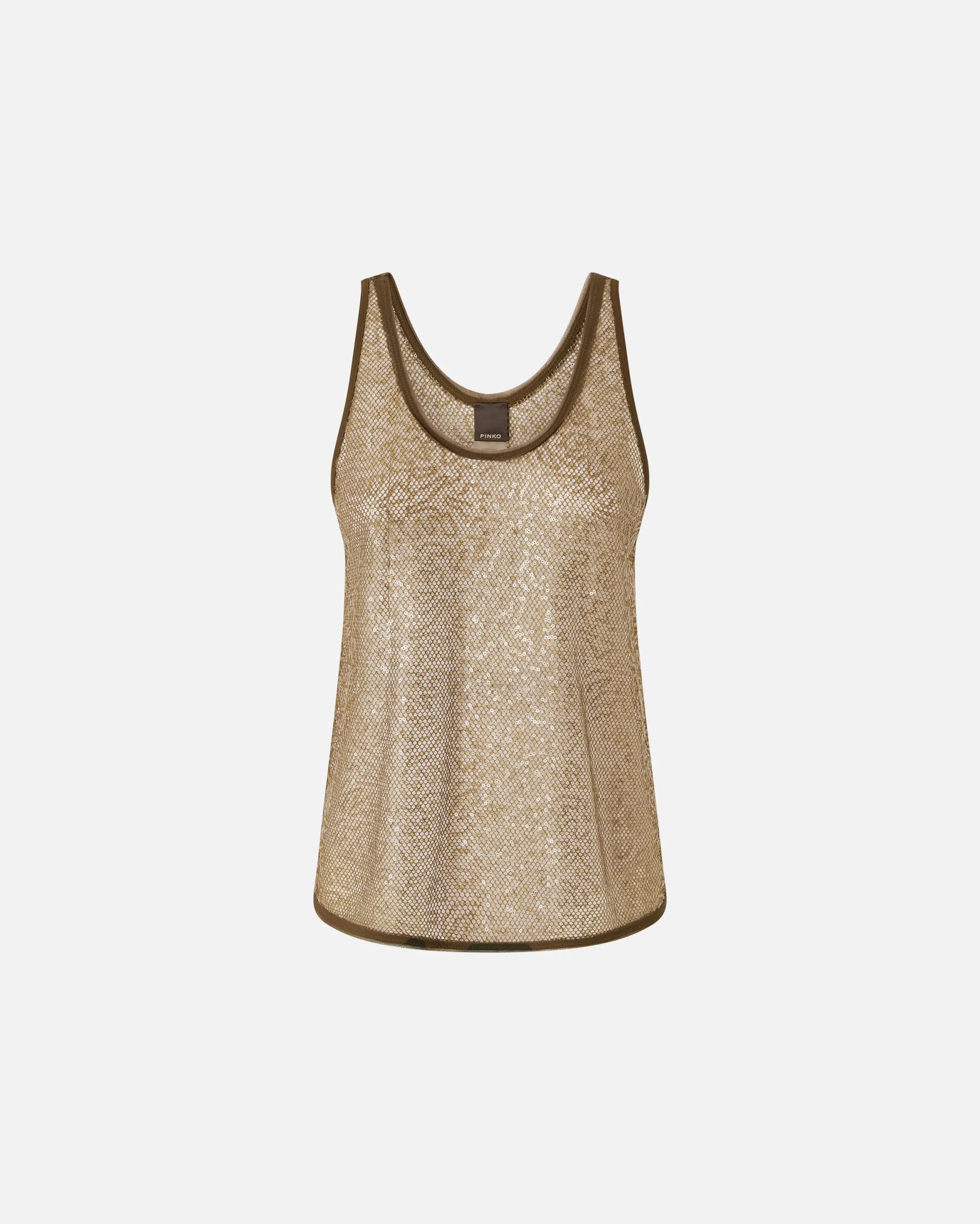 Débardeur en mesh pailleté Vert