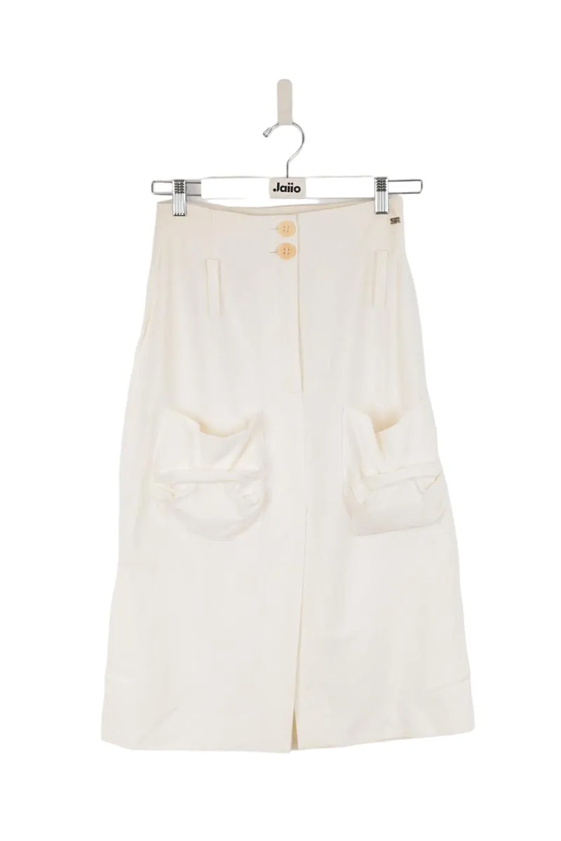 Jupe en lin Blanc
