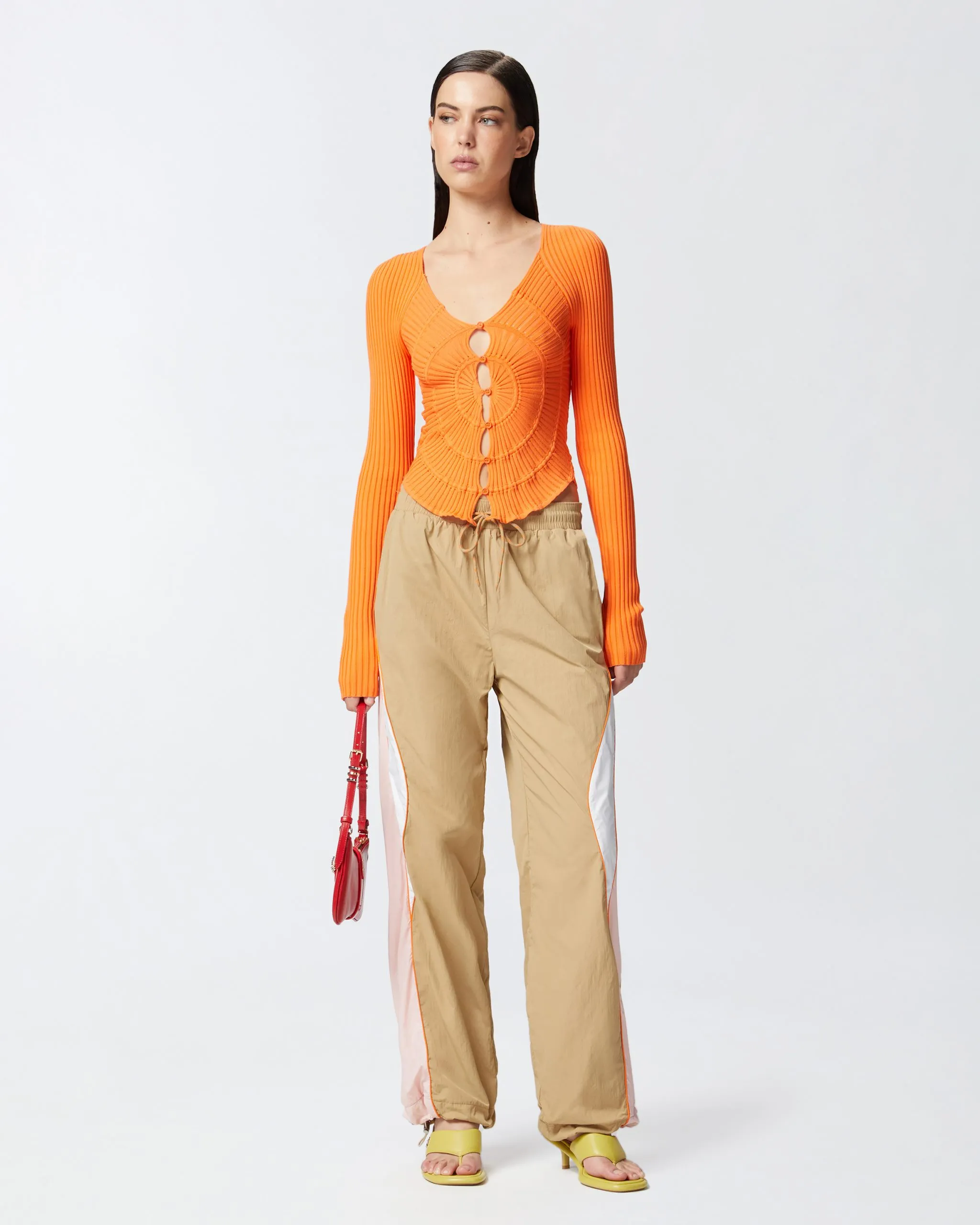 Jogging en toile technique avec bande latérale Multicolore