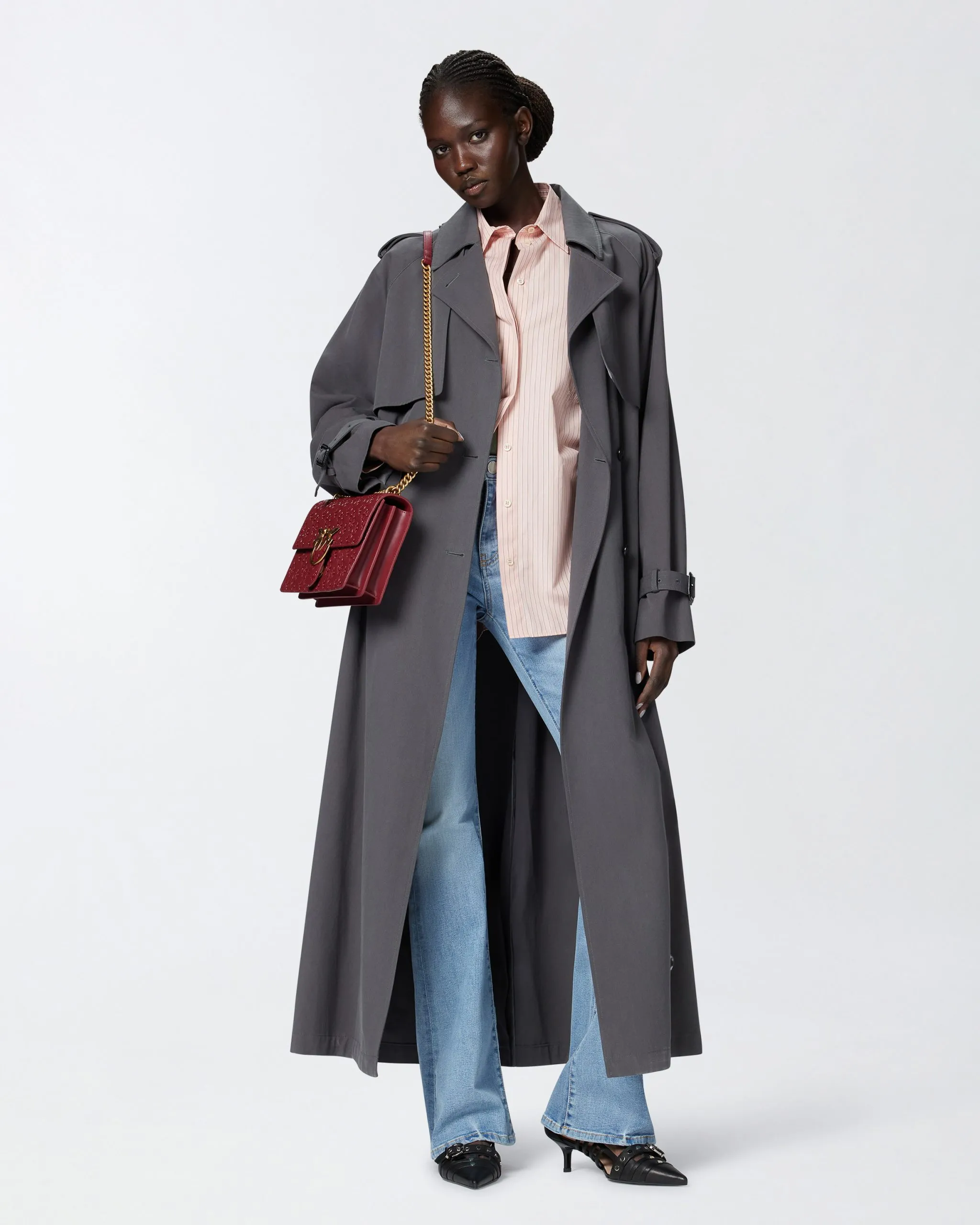 Jean à pattes d'éléphant avec ceinture à logo love birds Bleu