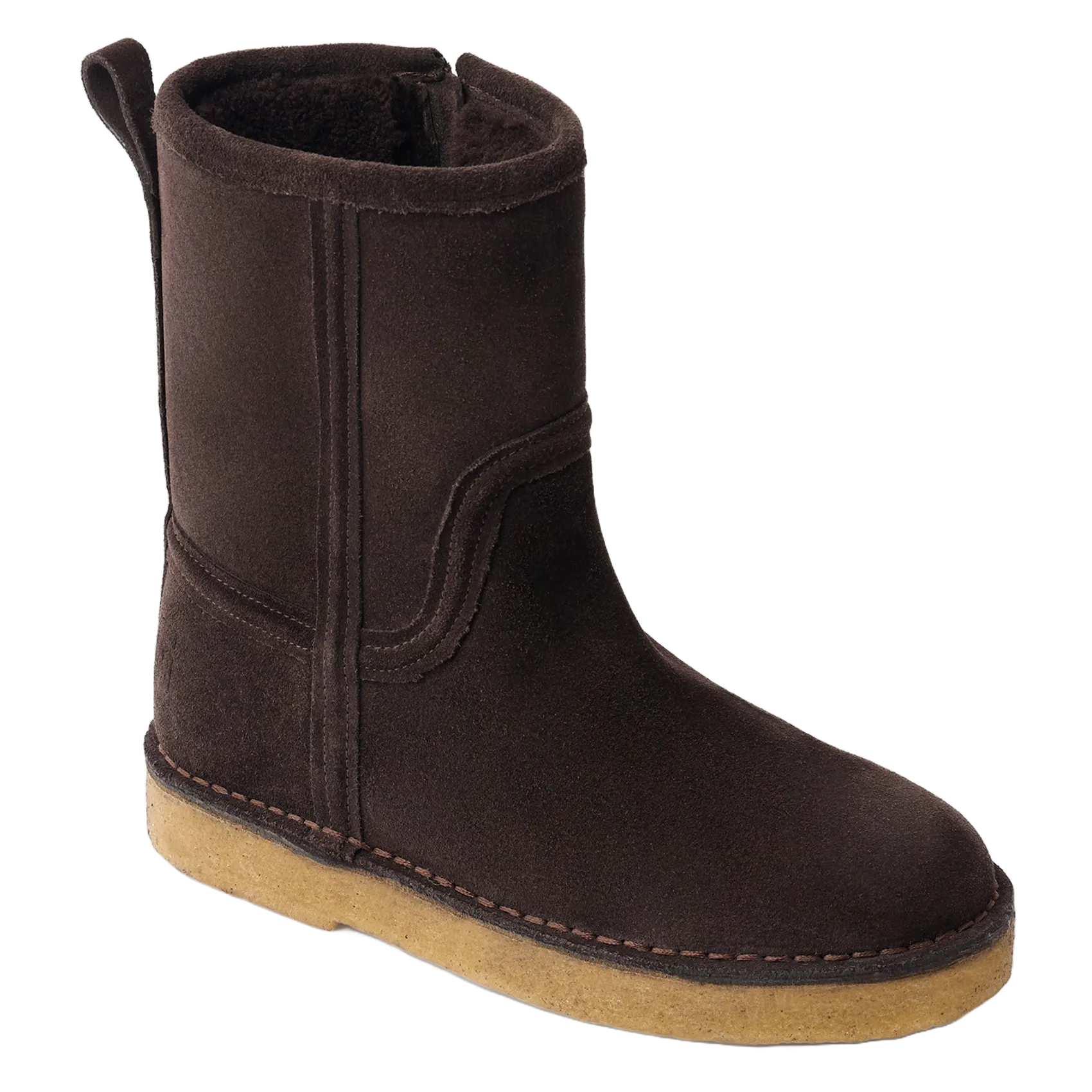 Bottes fourrées en cuir velours Marron TEXAS