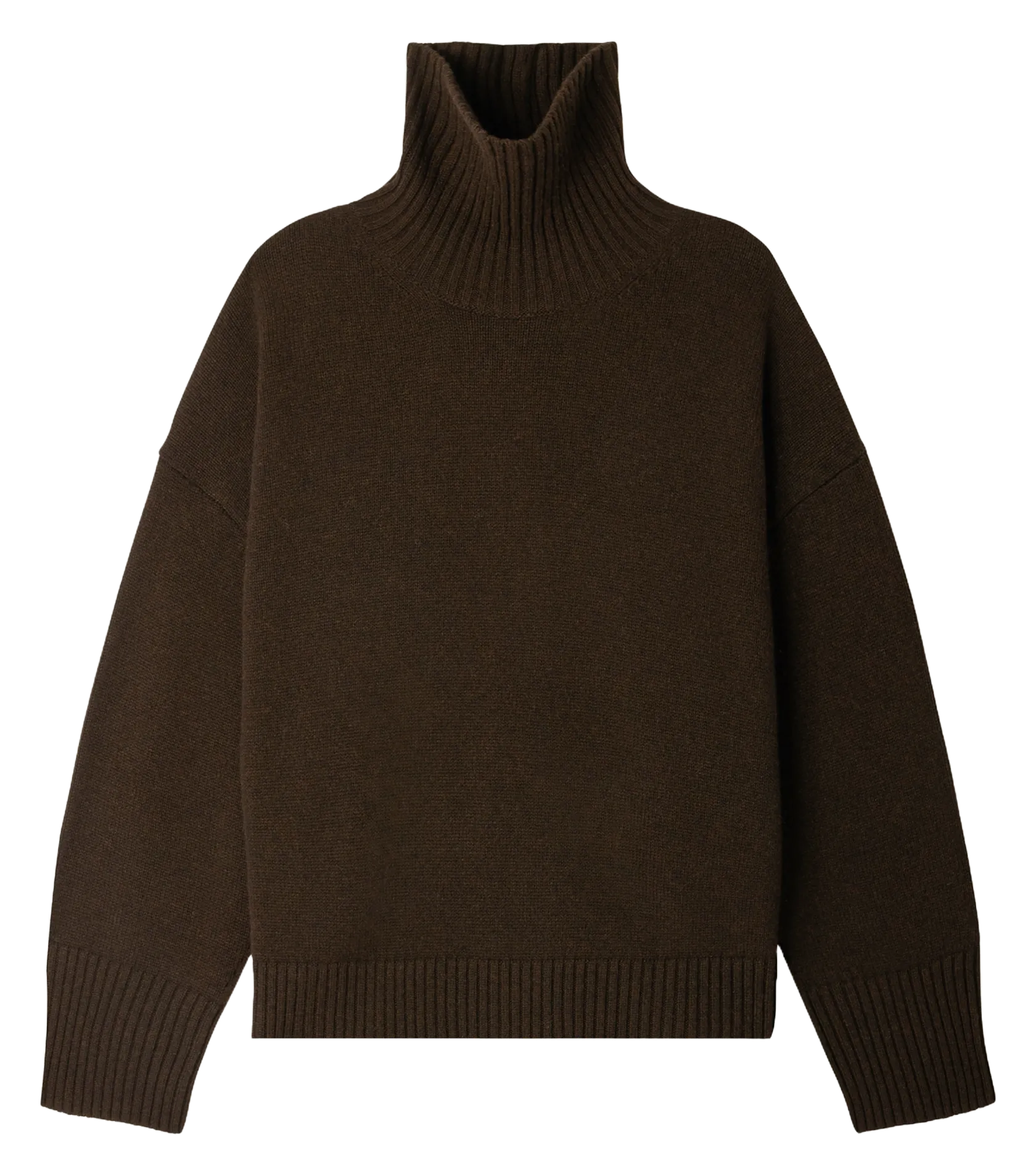 Pull droit col roulé en laine Marron WILLIAM
