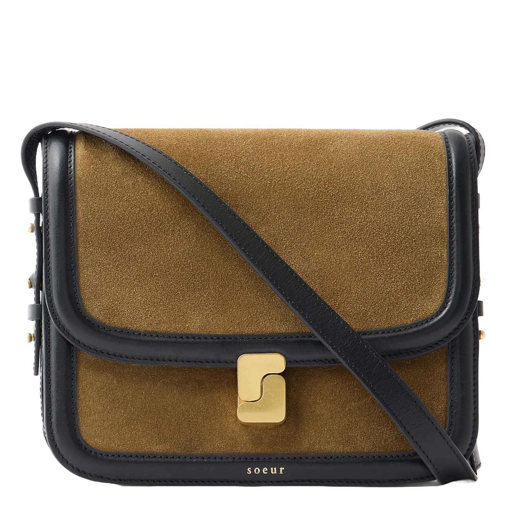 Sac bandoulière à rabat en cuir Marron BELLISSIMA MAXI