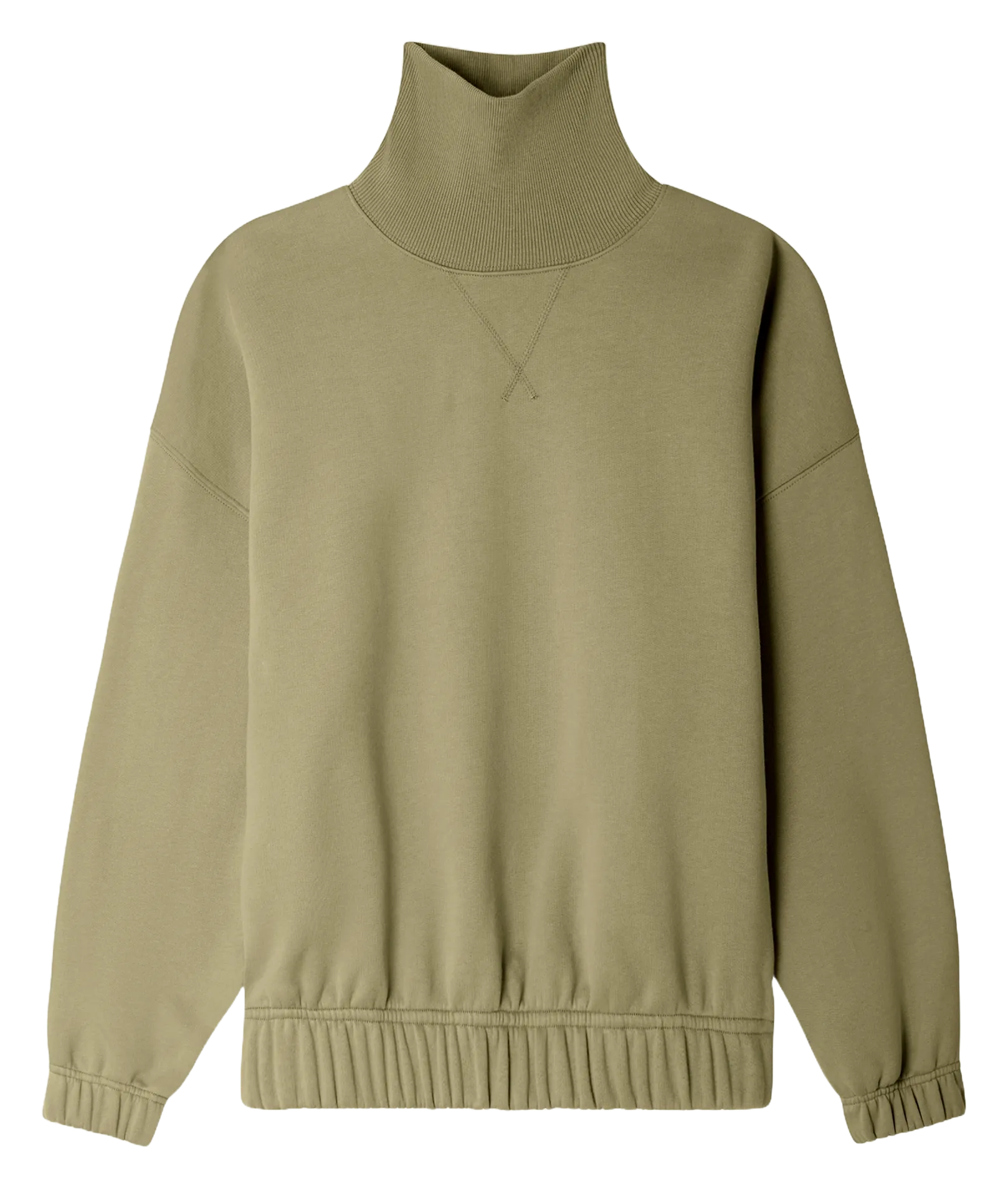 Sweat droit col montant en coton bio Gris GREGOIRE