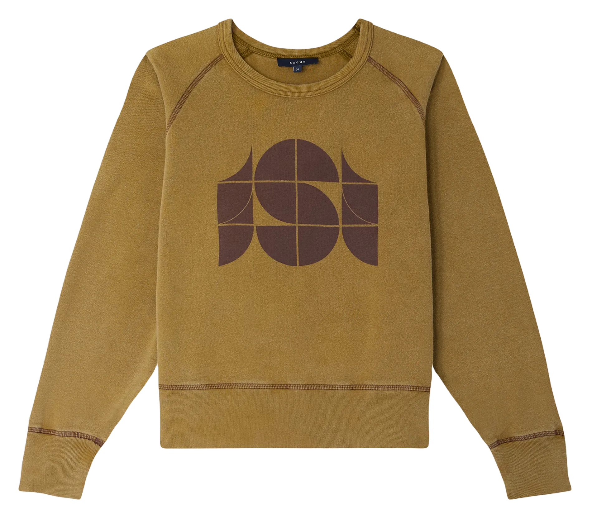 Sweat droit imprimé en coton Marron APOLLO