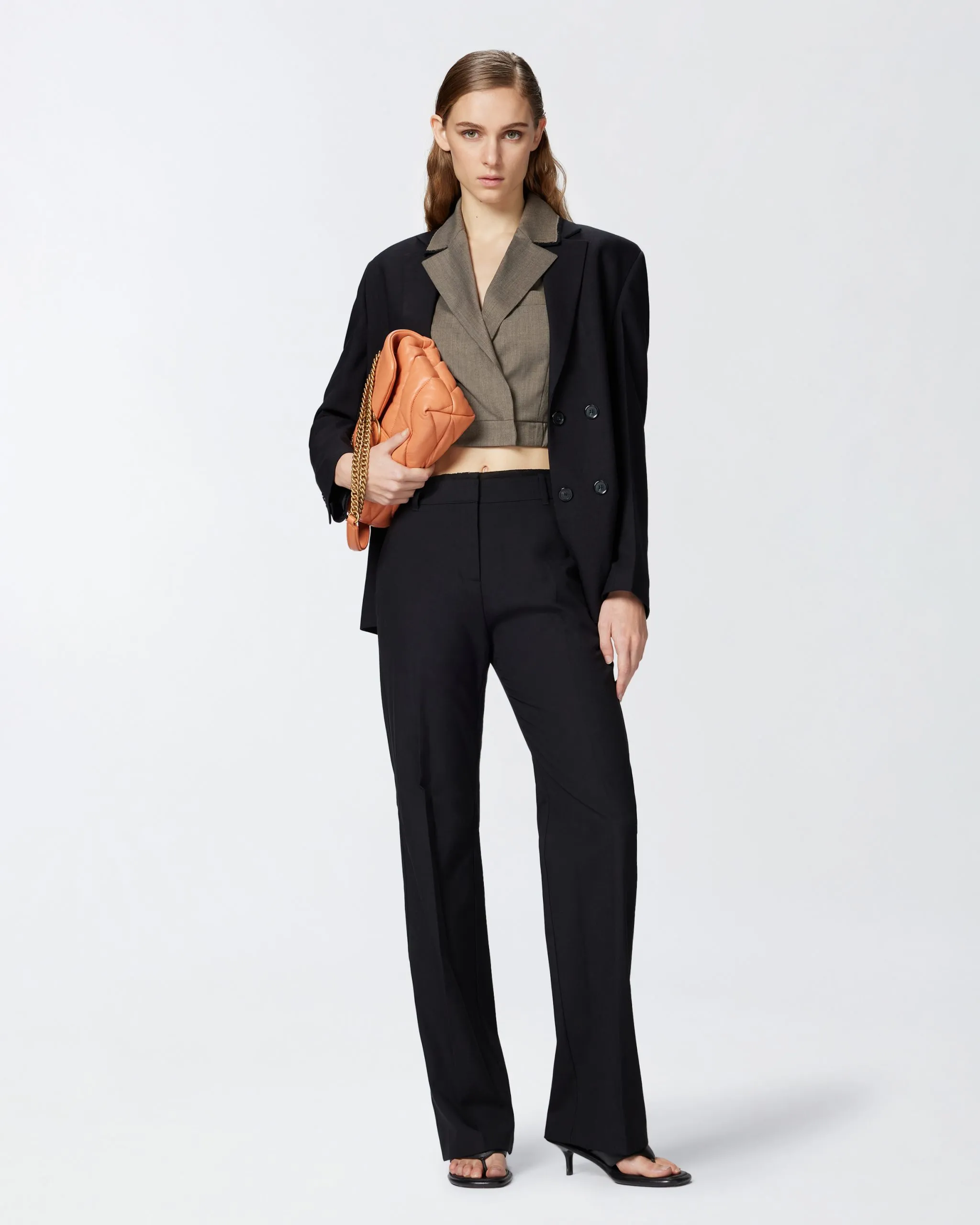 Pantalon évasé élégant Noir