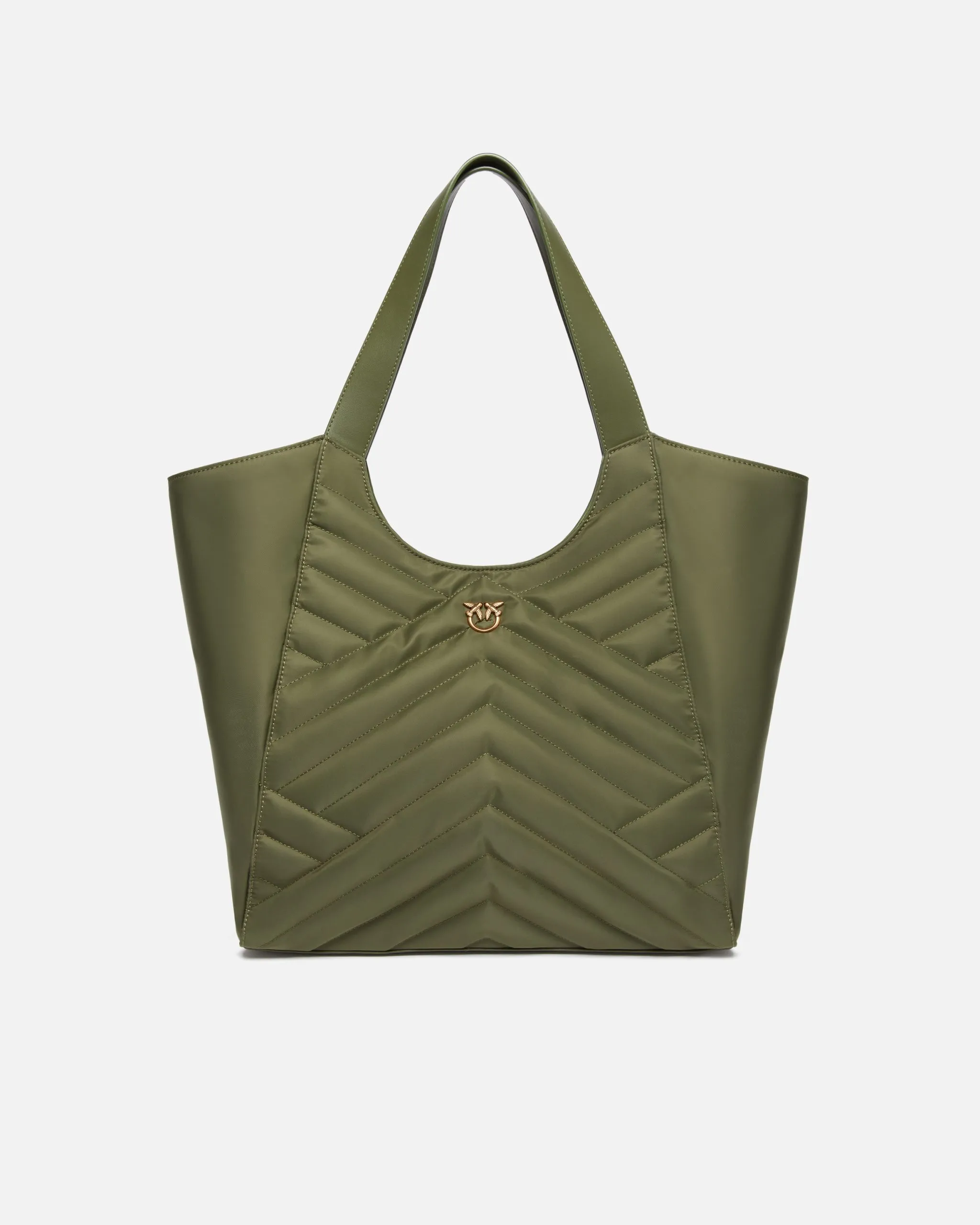 Cabas en tissu recyclé matelassé façon puzzle Rose