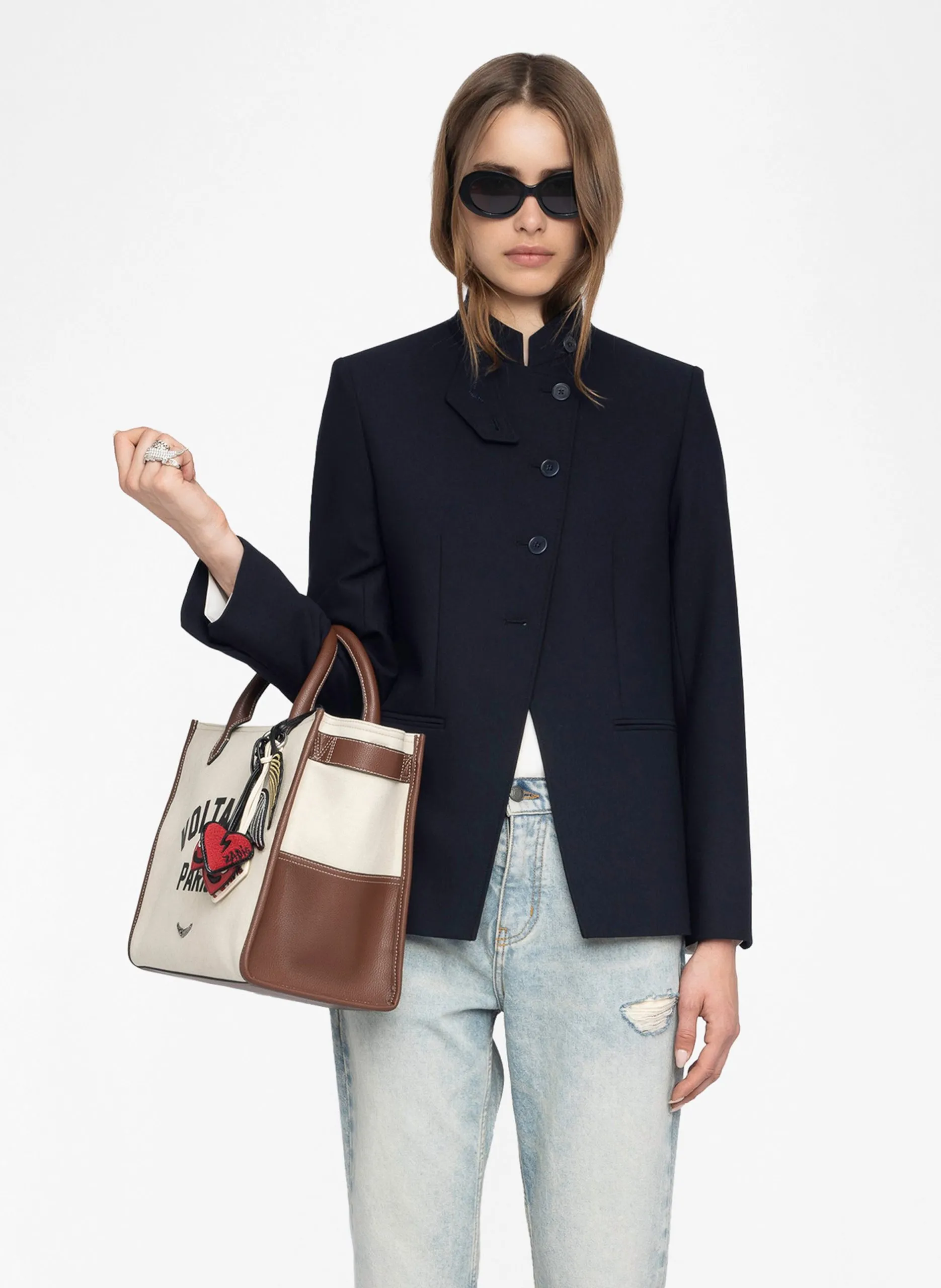 Blazer col montant Bleu VERYSA