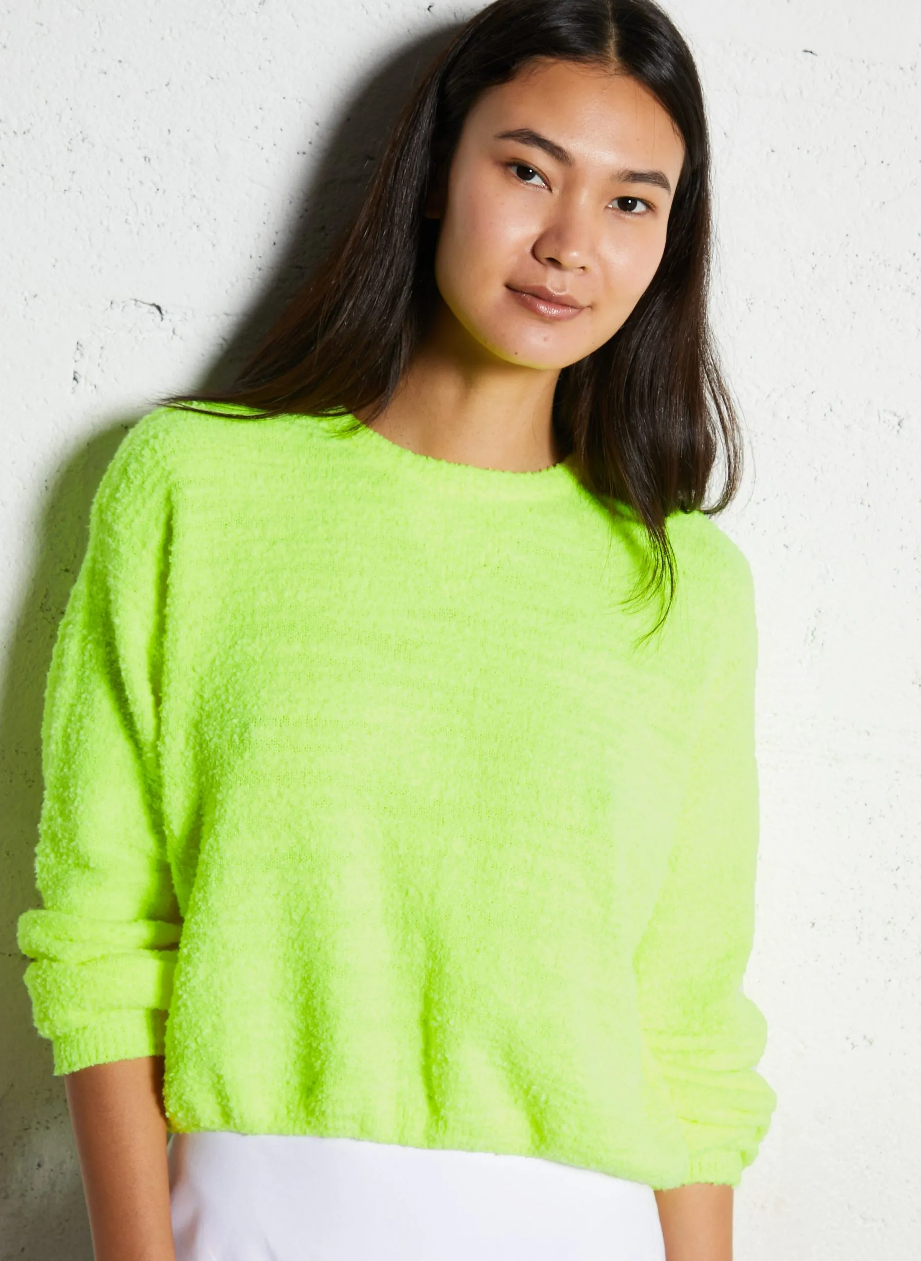 Pull droit en coton mélangé Jaune LIGEWAY