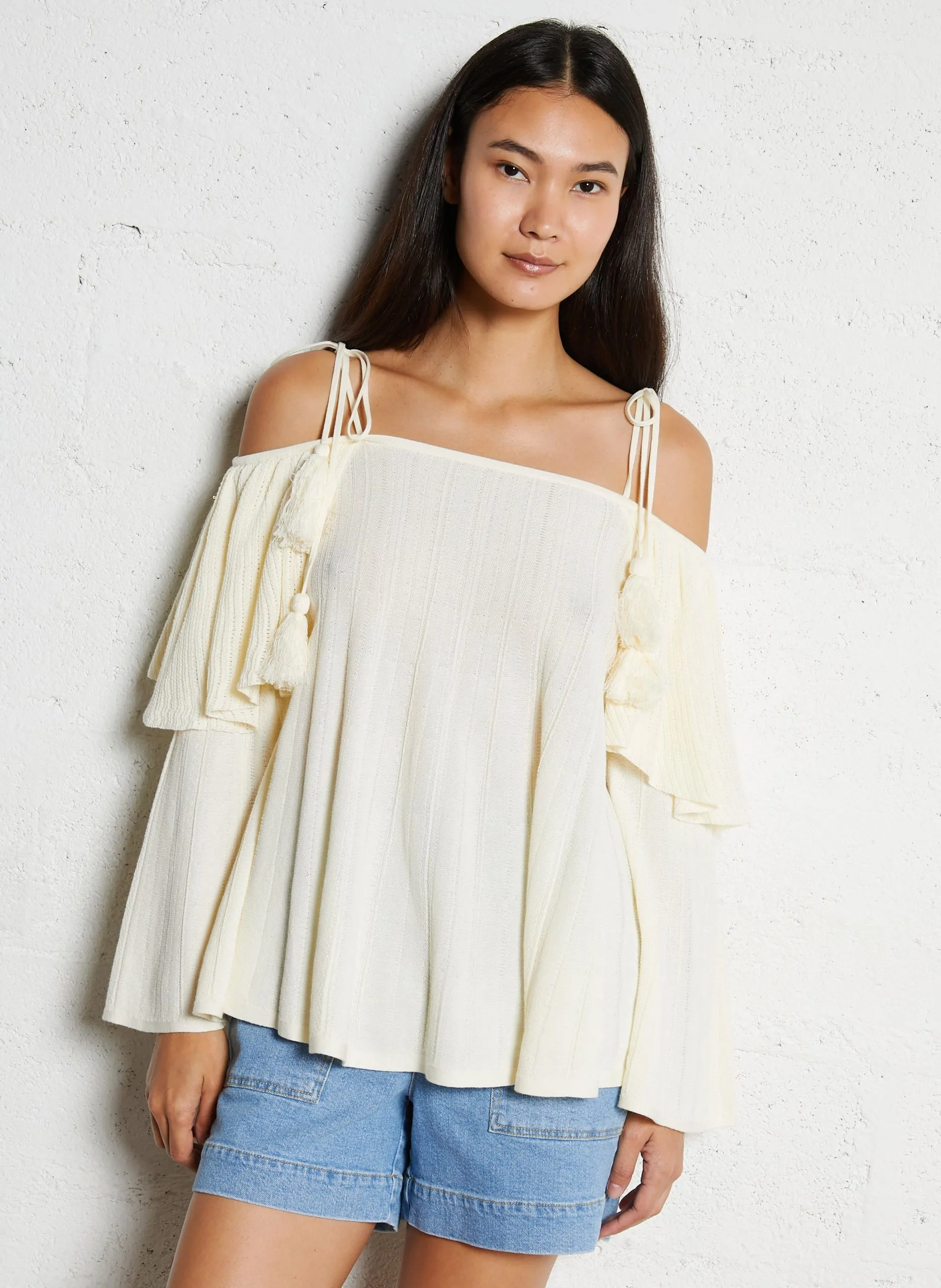 Pull ample en coton Beige VALA