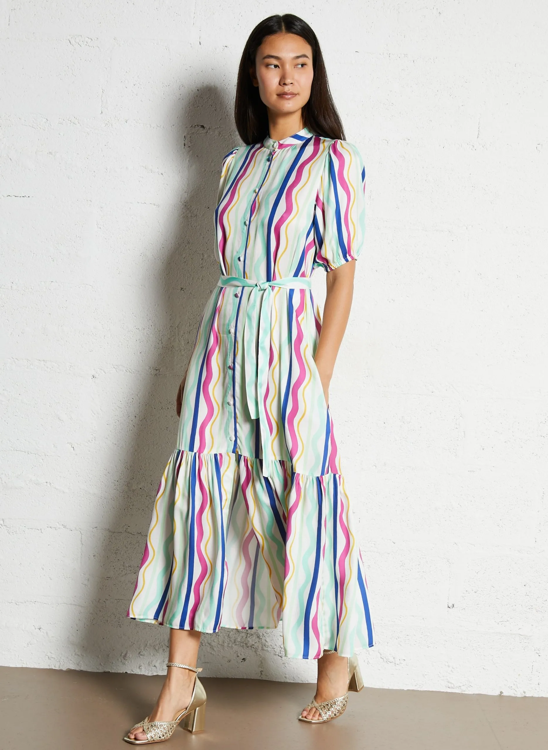Robe longue à rayures Multicolore CLEMENCE