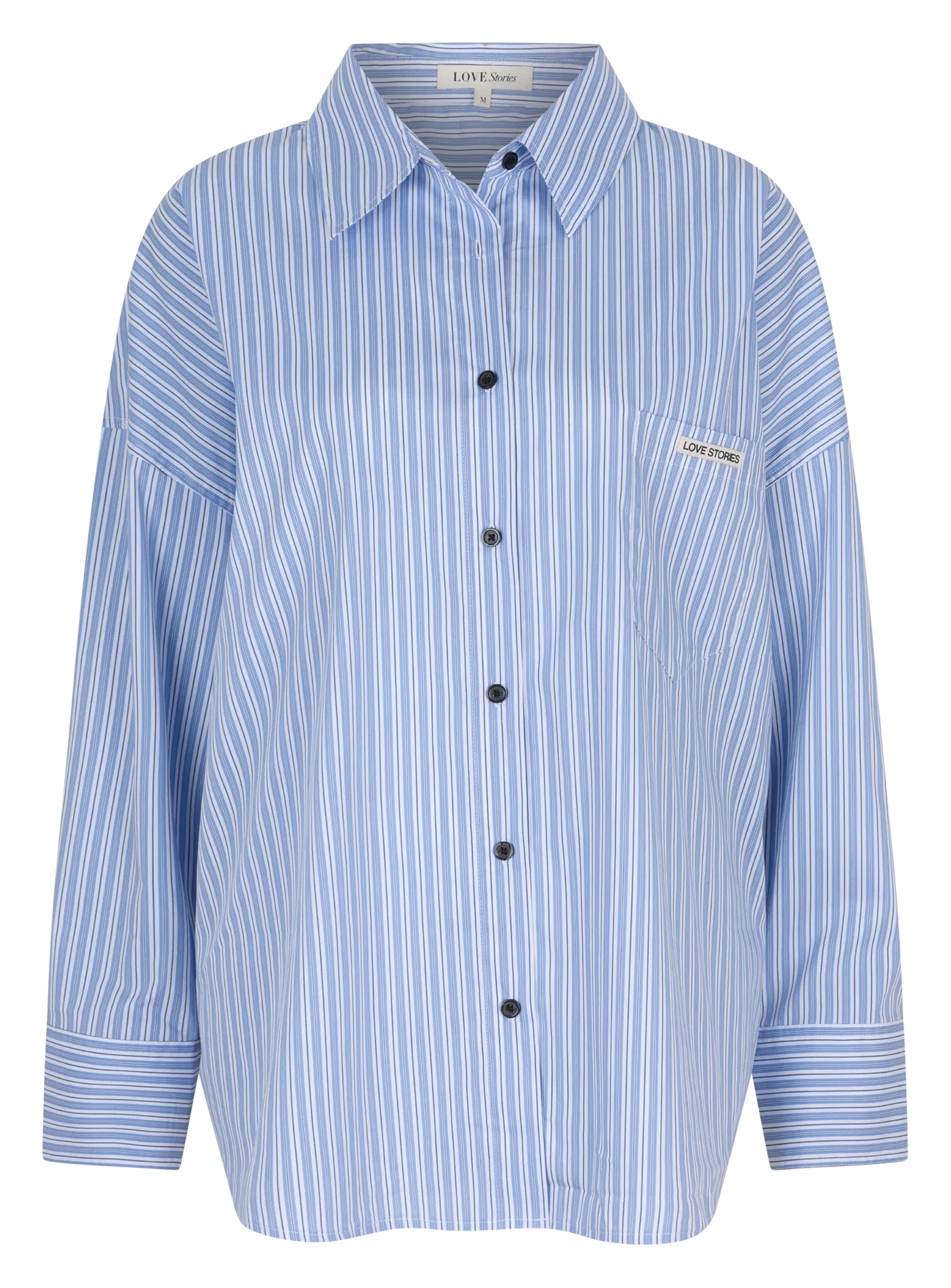 Chemise ample boutonnée à rayures Bleu HAILEY