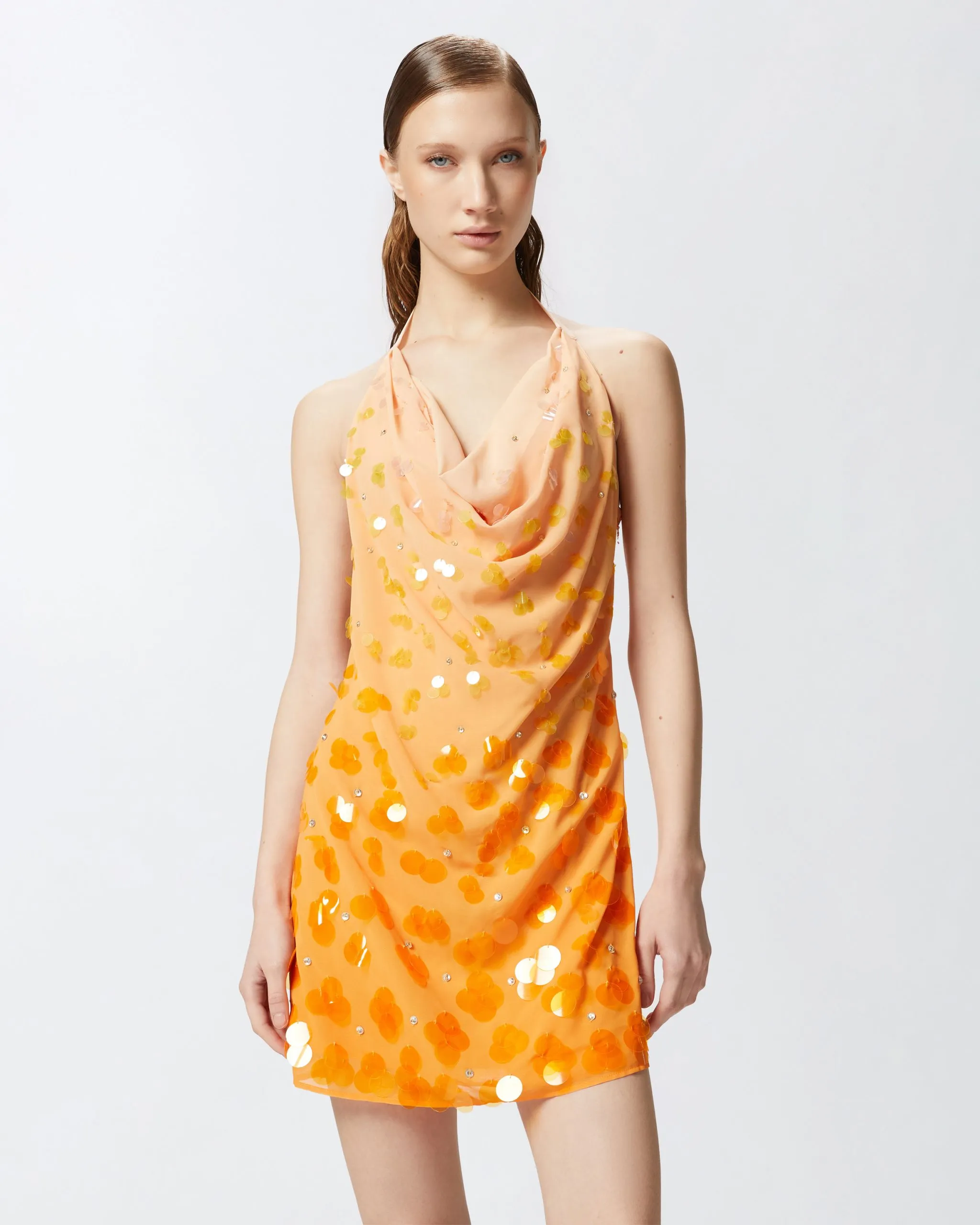 Mini-robe dos nu dégradée à paillettes Multicolore