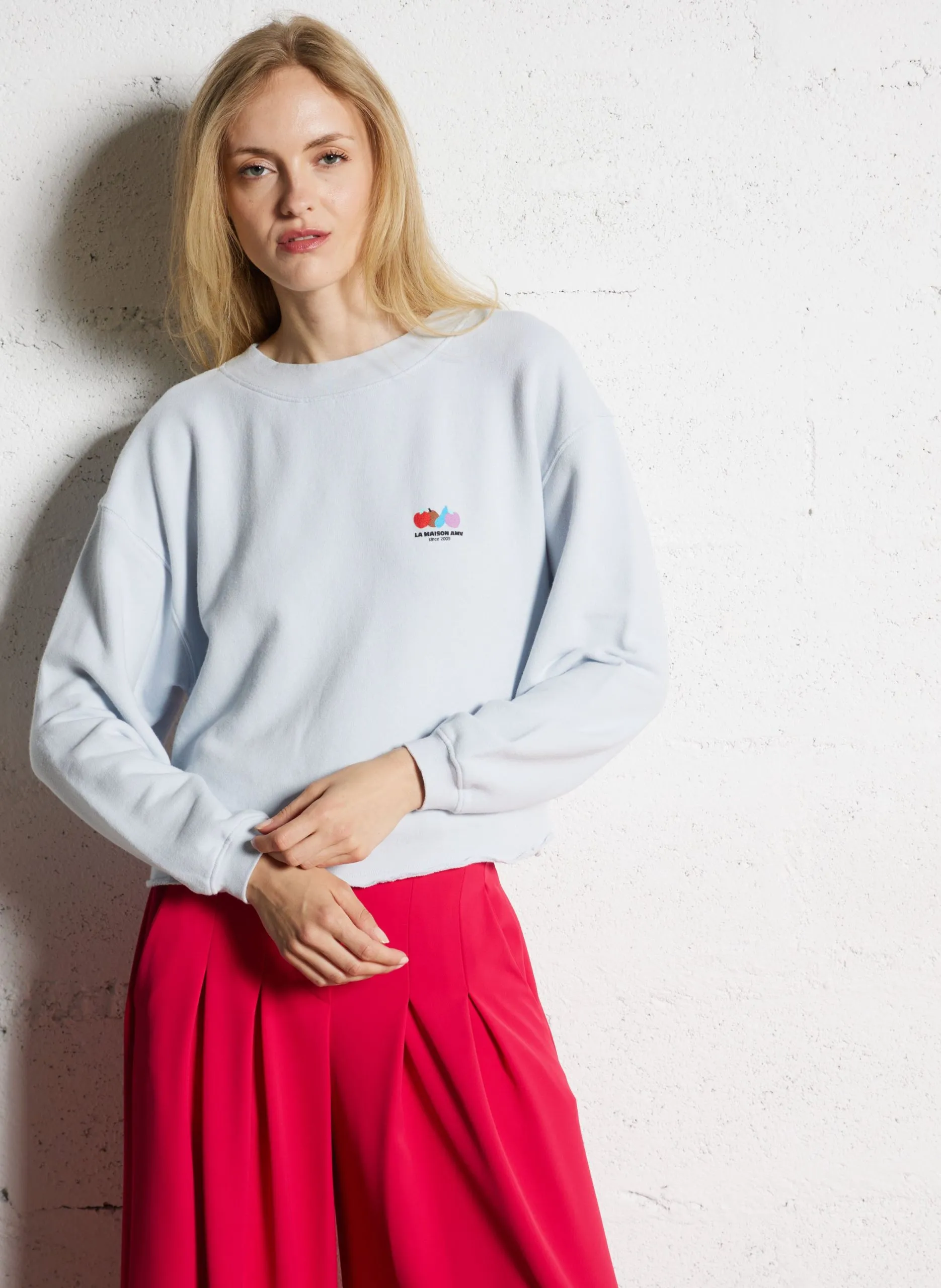 Sweat court manches longues Bleu ATUBAY