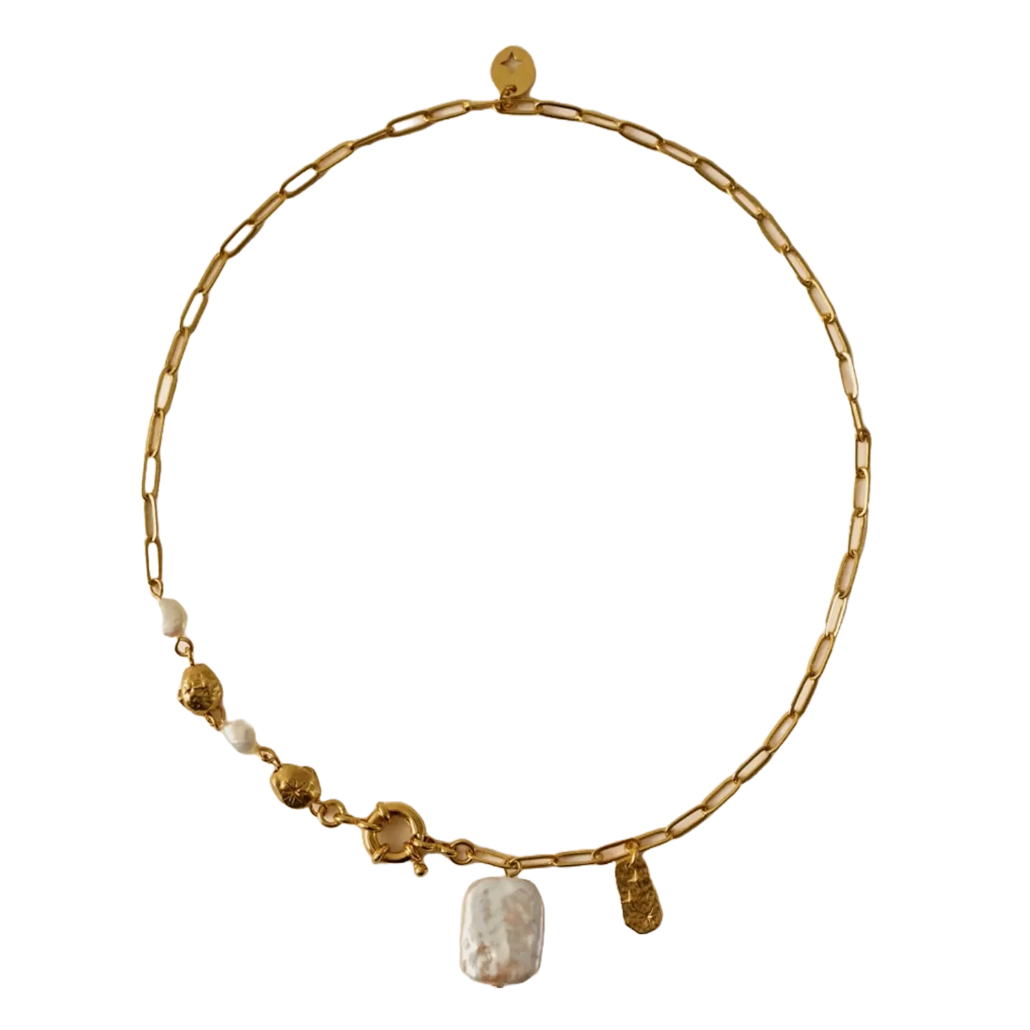 Collier en laiton recyclé mélangé Doré CHOYA PEARL R