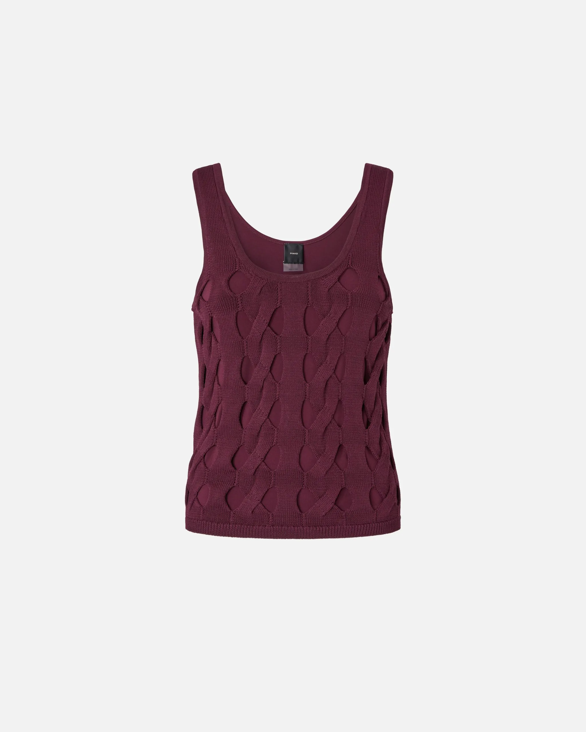 Perforated knit tank top Rouge