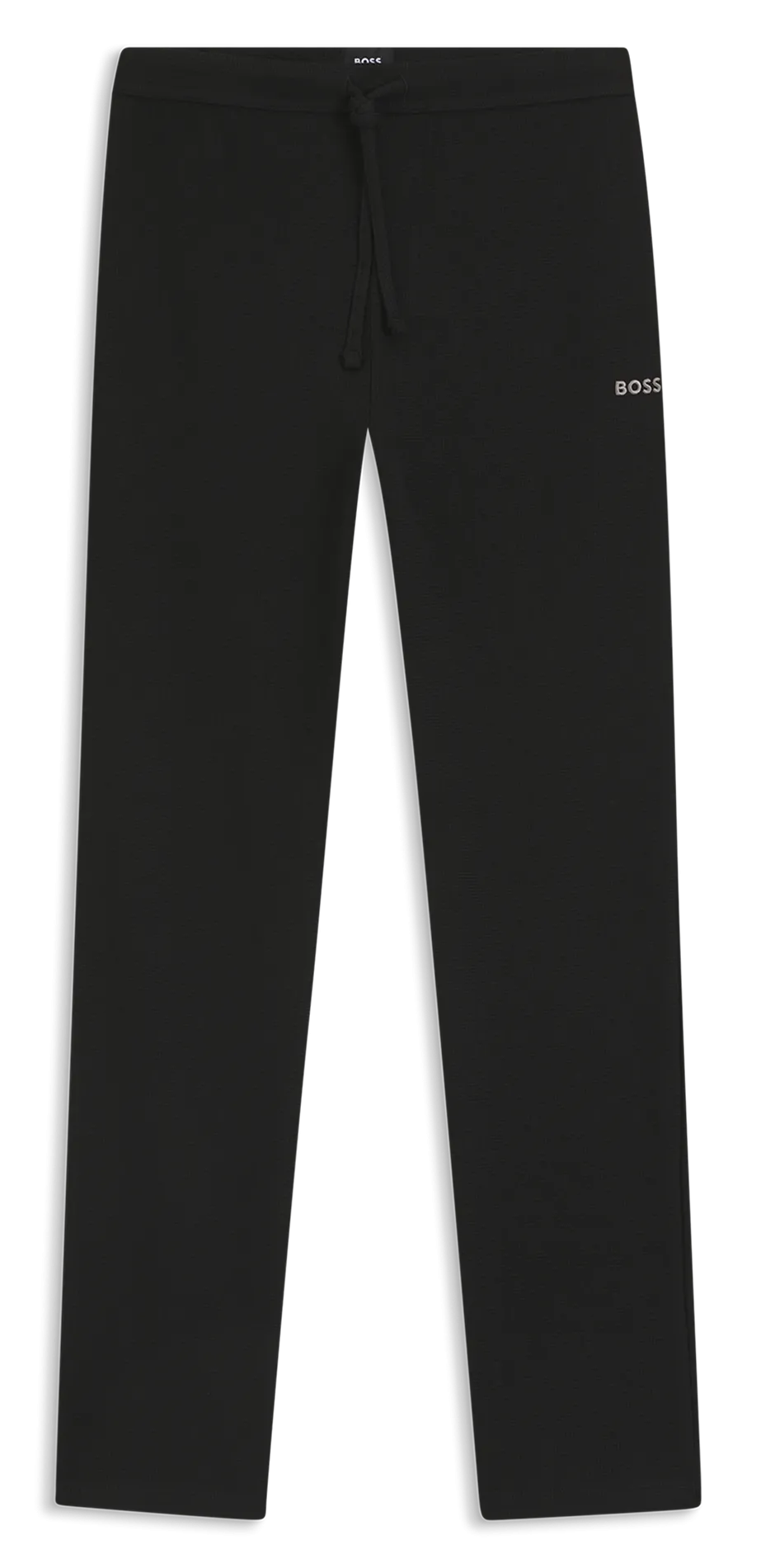 Pantalon droit uni avec logo Noir