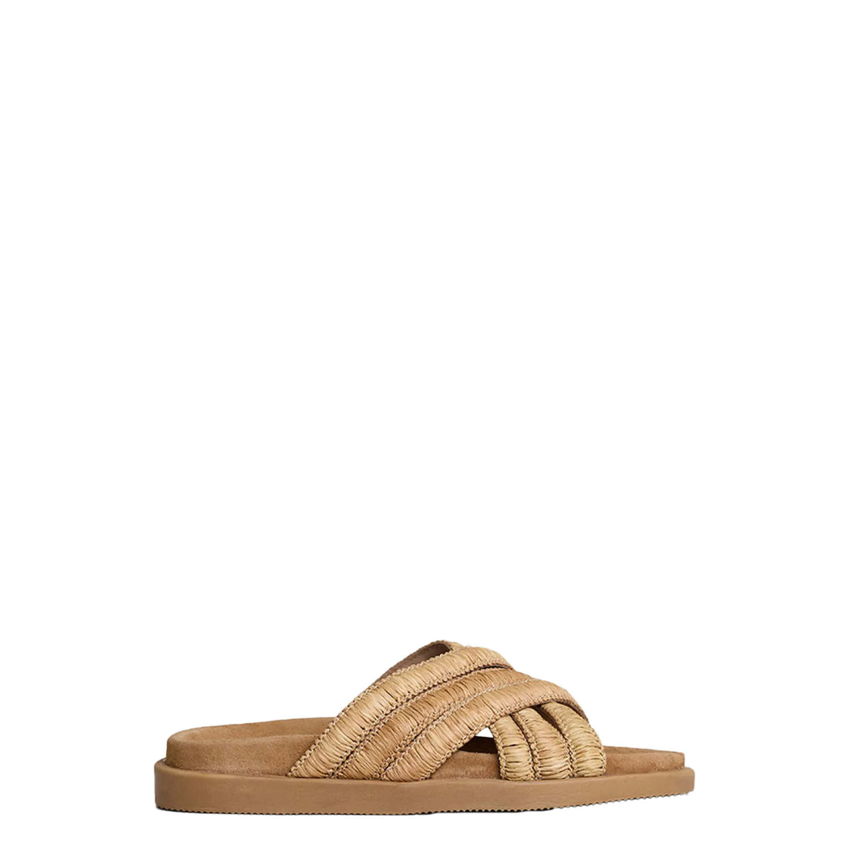 Mules plates en raphia Beige WONG