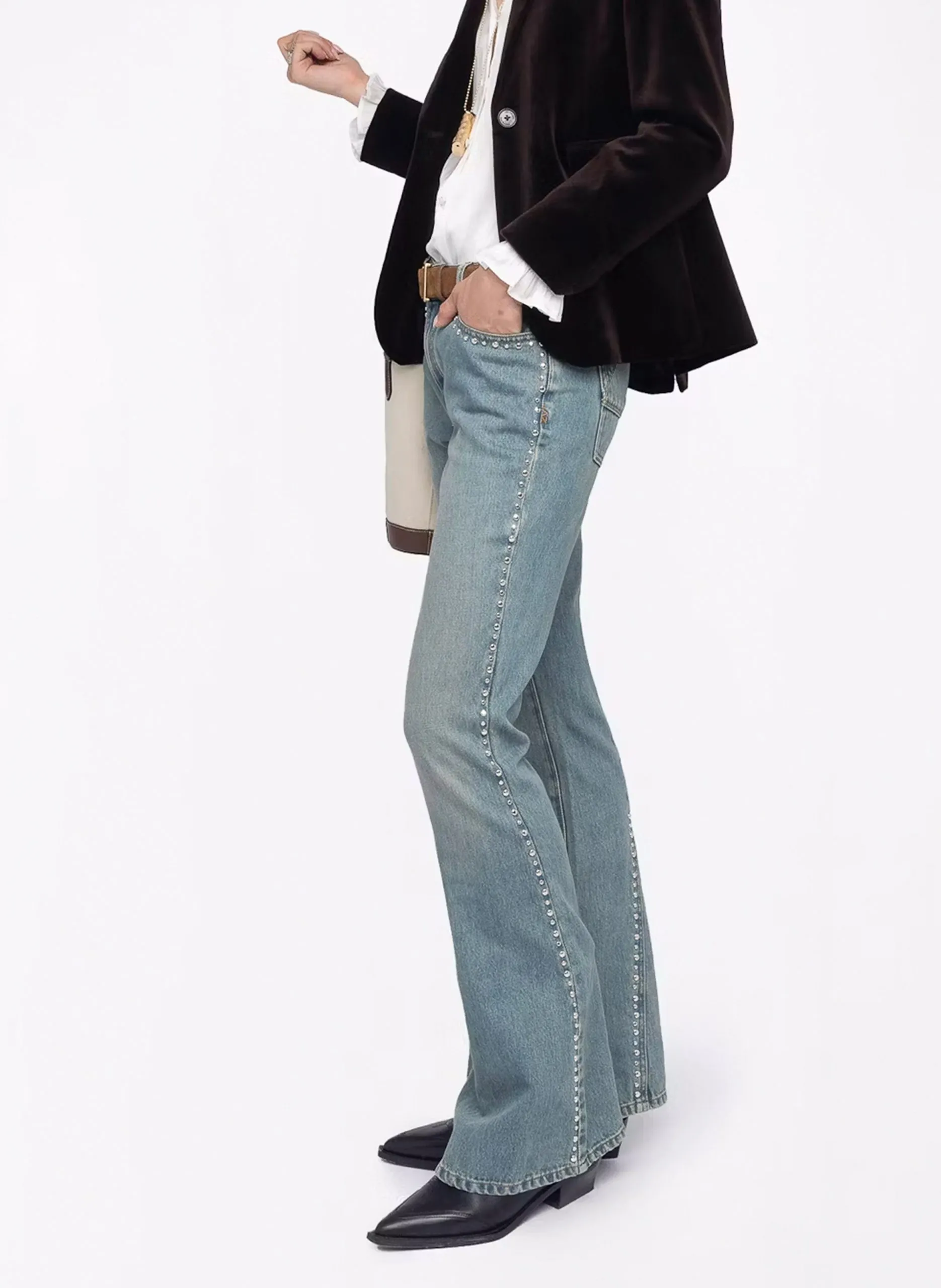 Jean bootcut en coton Bleu ECLIP