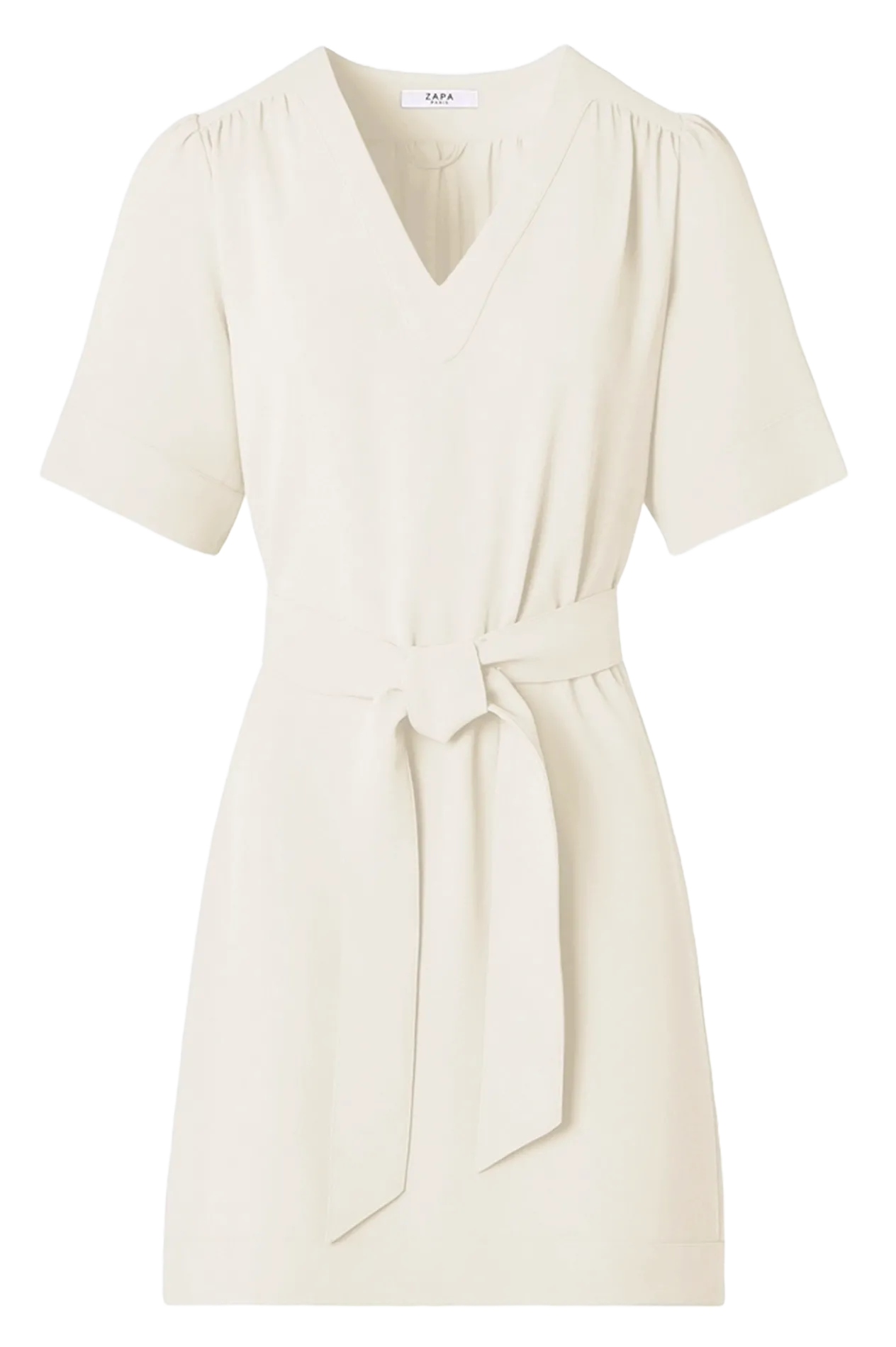 Robe courte col V Blanc RETIE