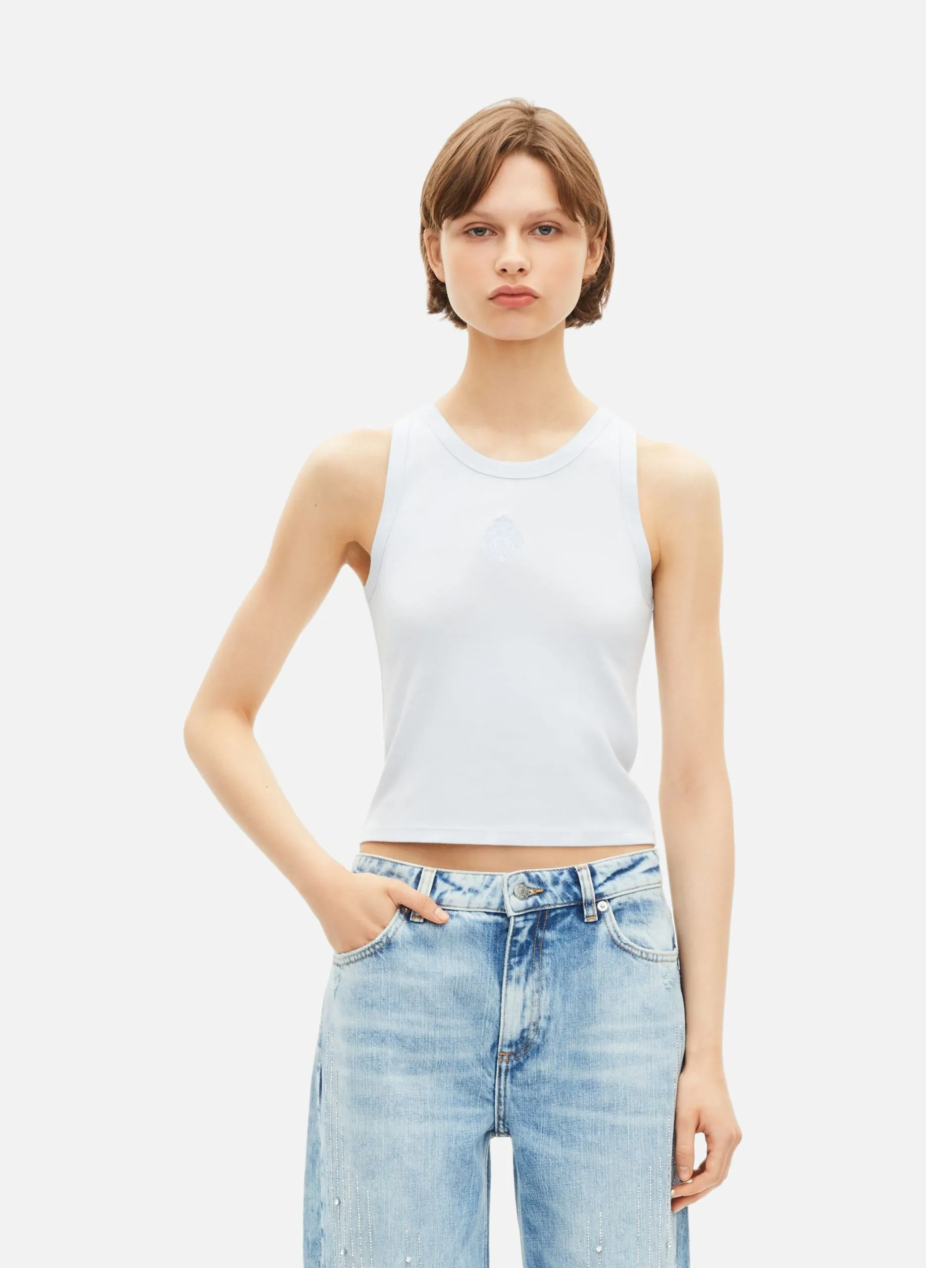 Débardeur avec blason Bleu