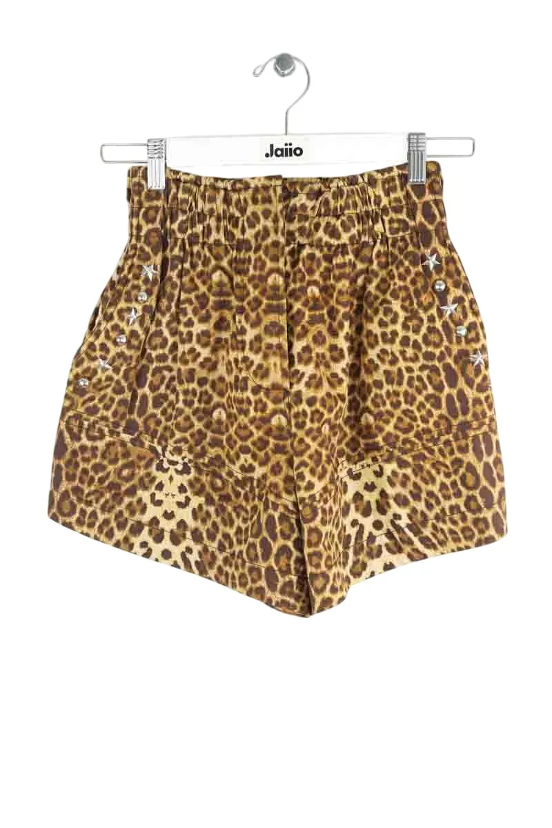 Mini short en coton Marron