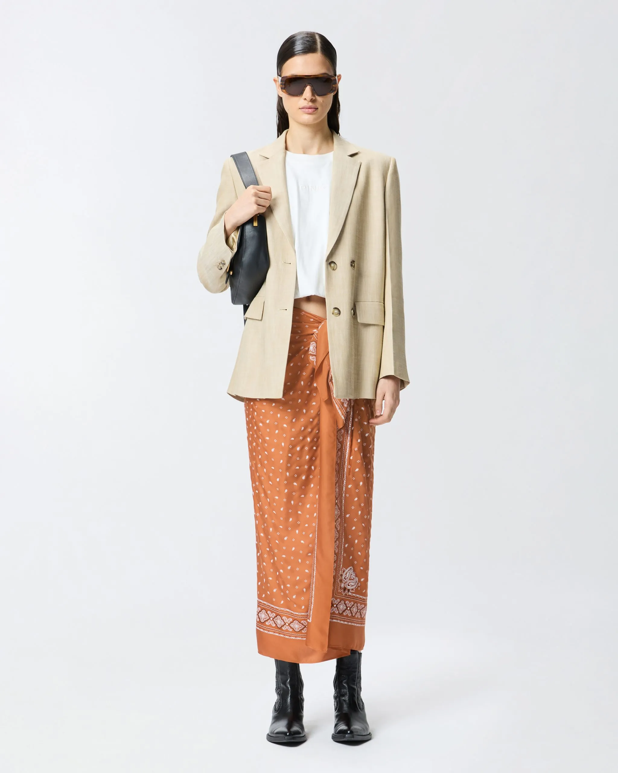 Jupe midi paréo à imprimé bandana Multicolore