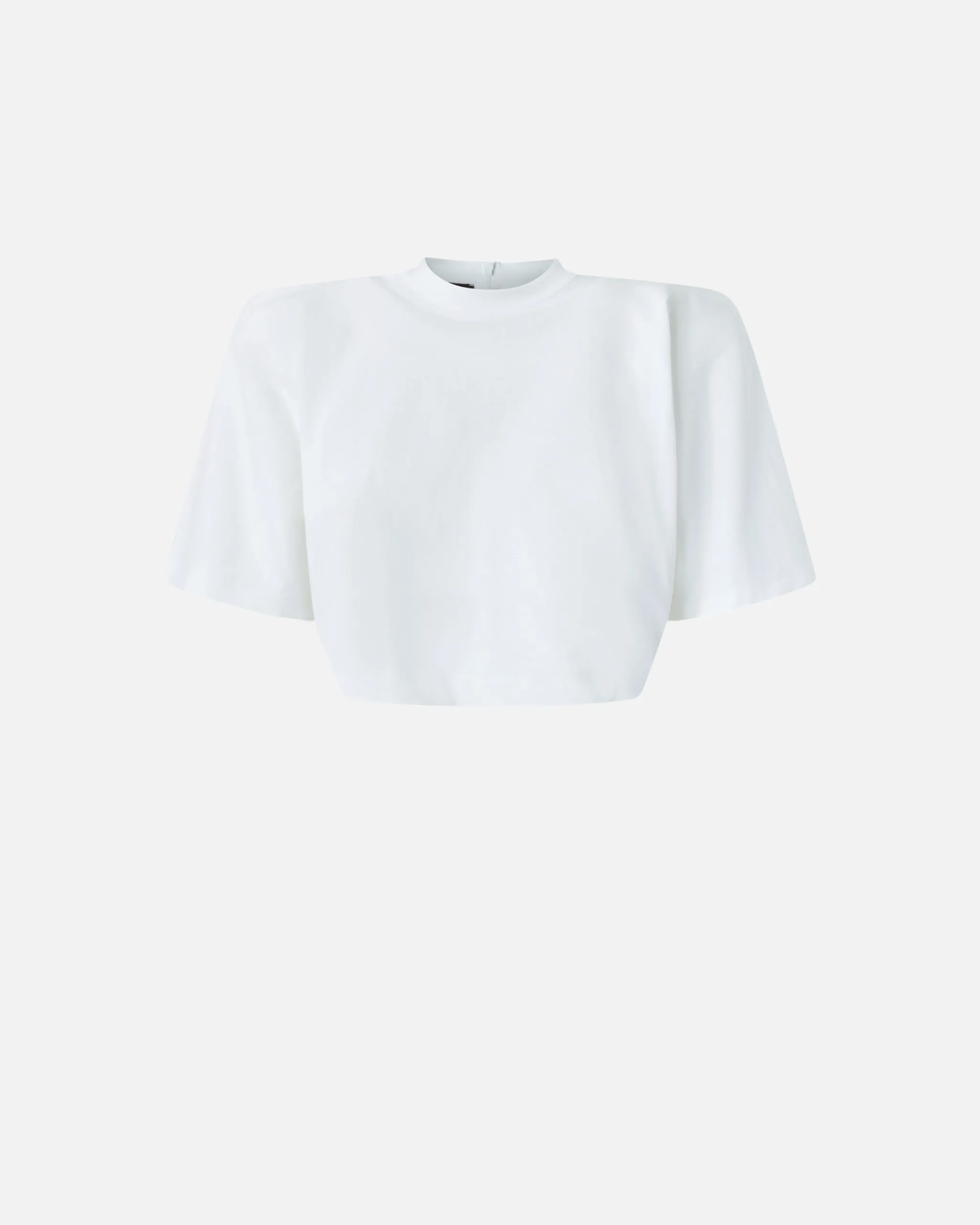 Top court à manches courtes avec épaules rembourrées Blanc