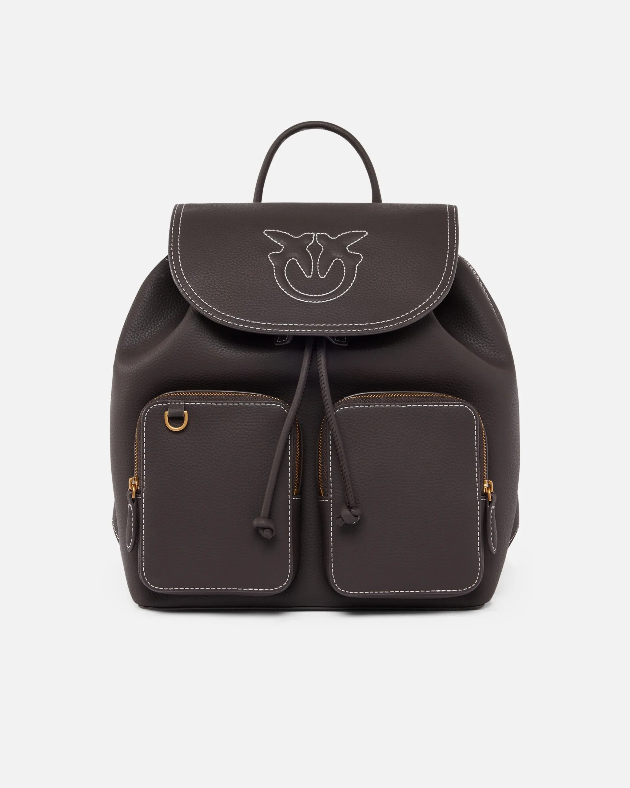 Sac à dos multipoche en cuir foulonné Noir