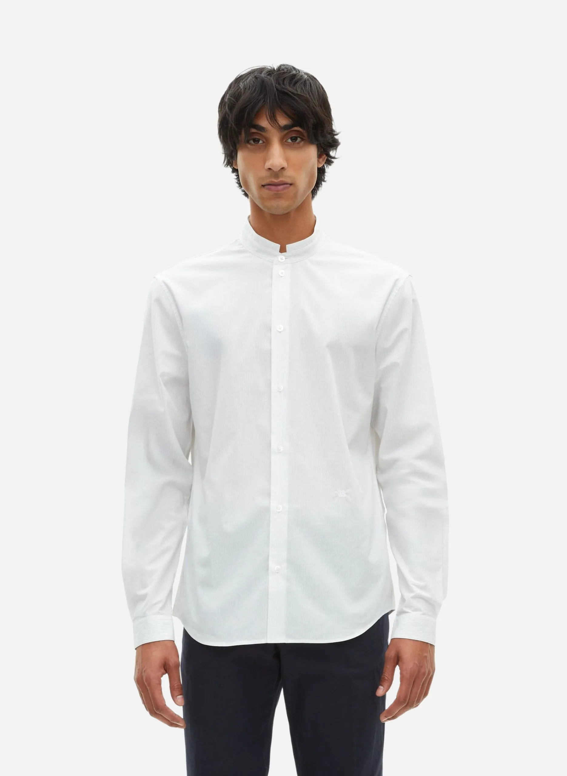 Chemise formelle col officier Blanc