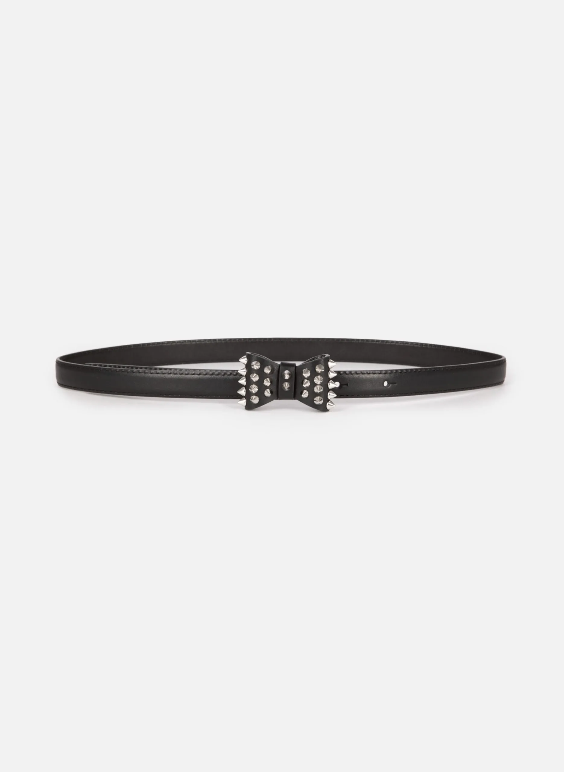 Ceinture fine avec noeud en cuir Noir