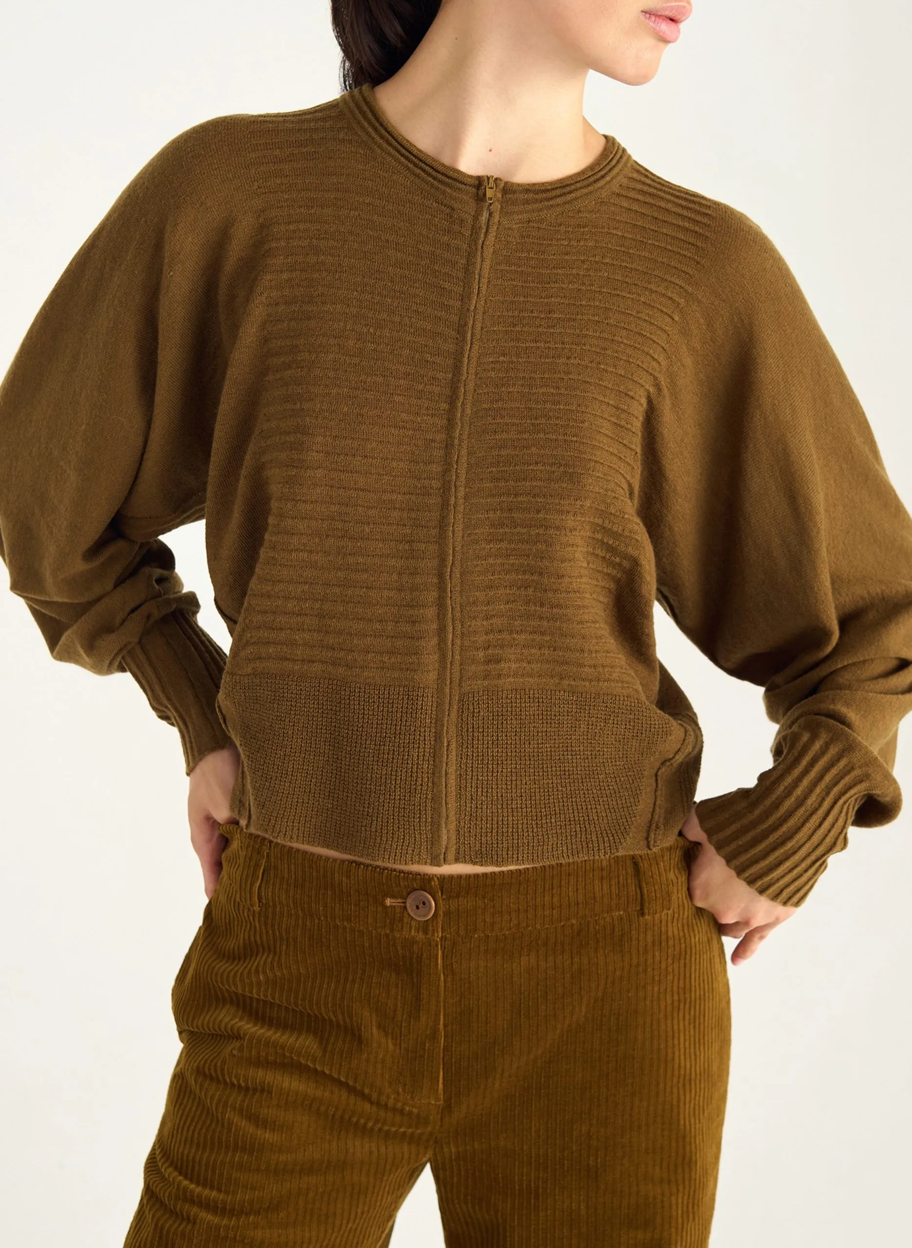 Cardigan oversize en laine Vert