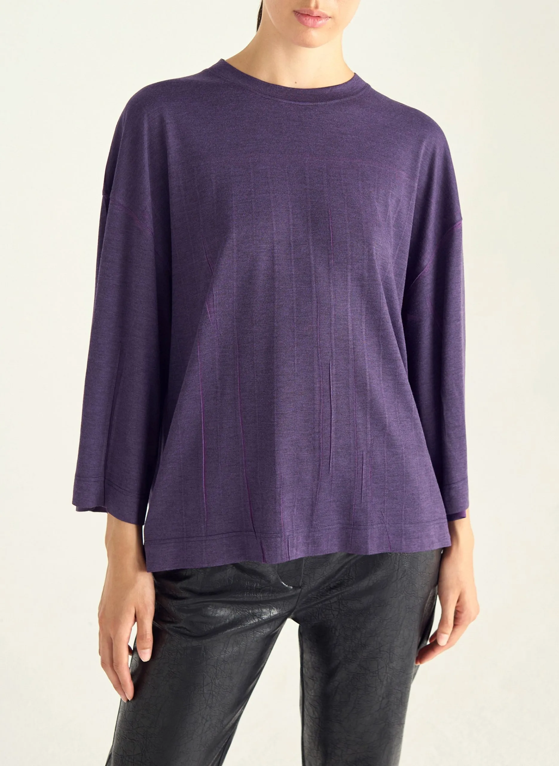 Tee-shirt col rond Violet
