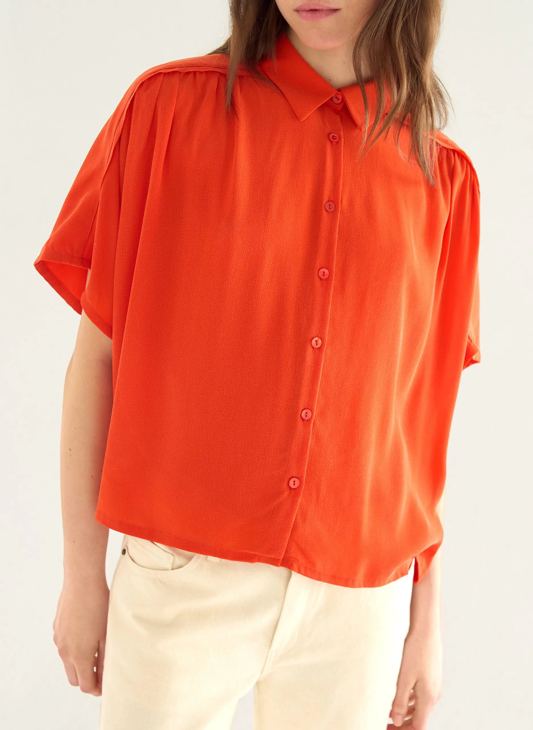 Chemise col classique Orange