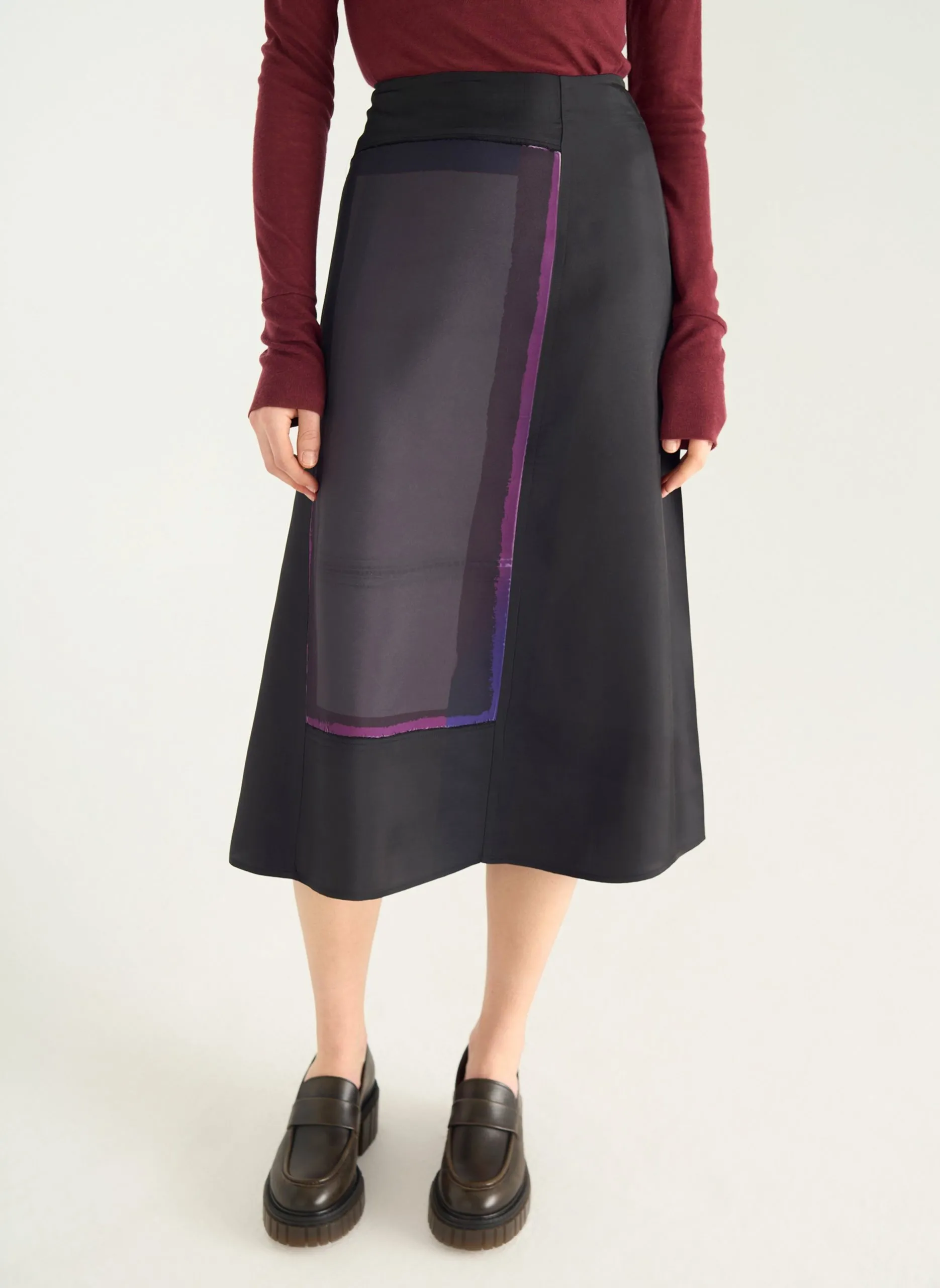 Jupe longue imprimée Noir