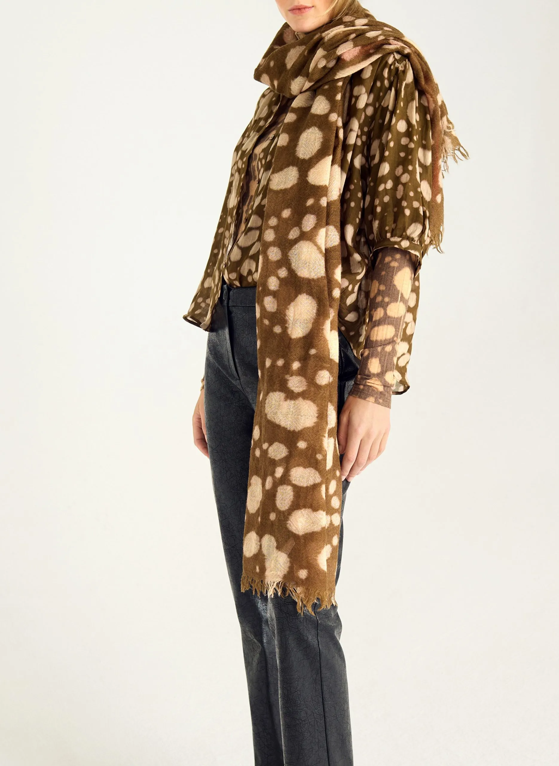 Echarpe en laine Marron