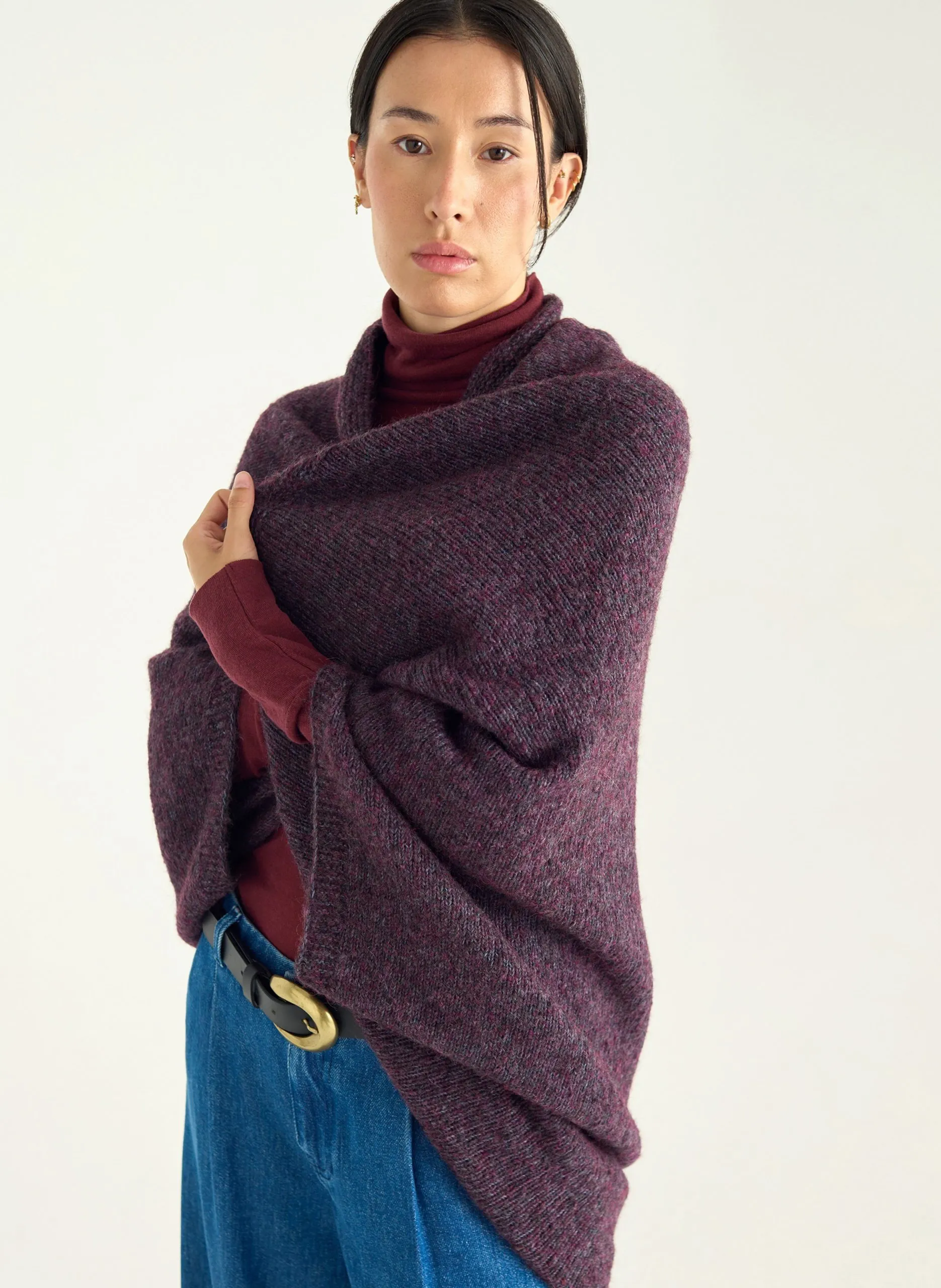 Gilet ample sans manches uni Violet