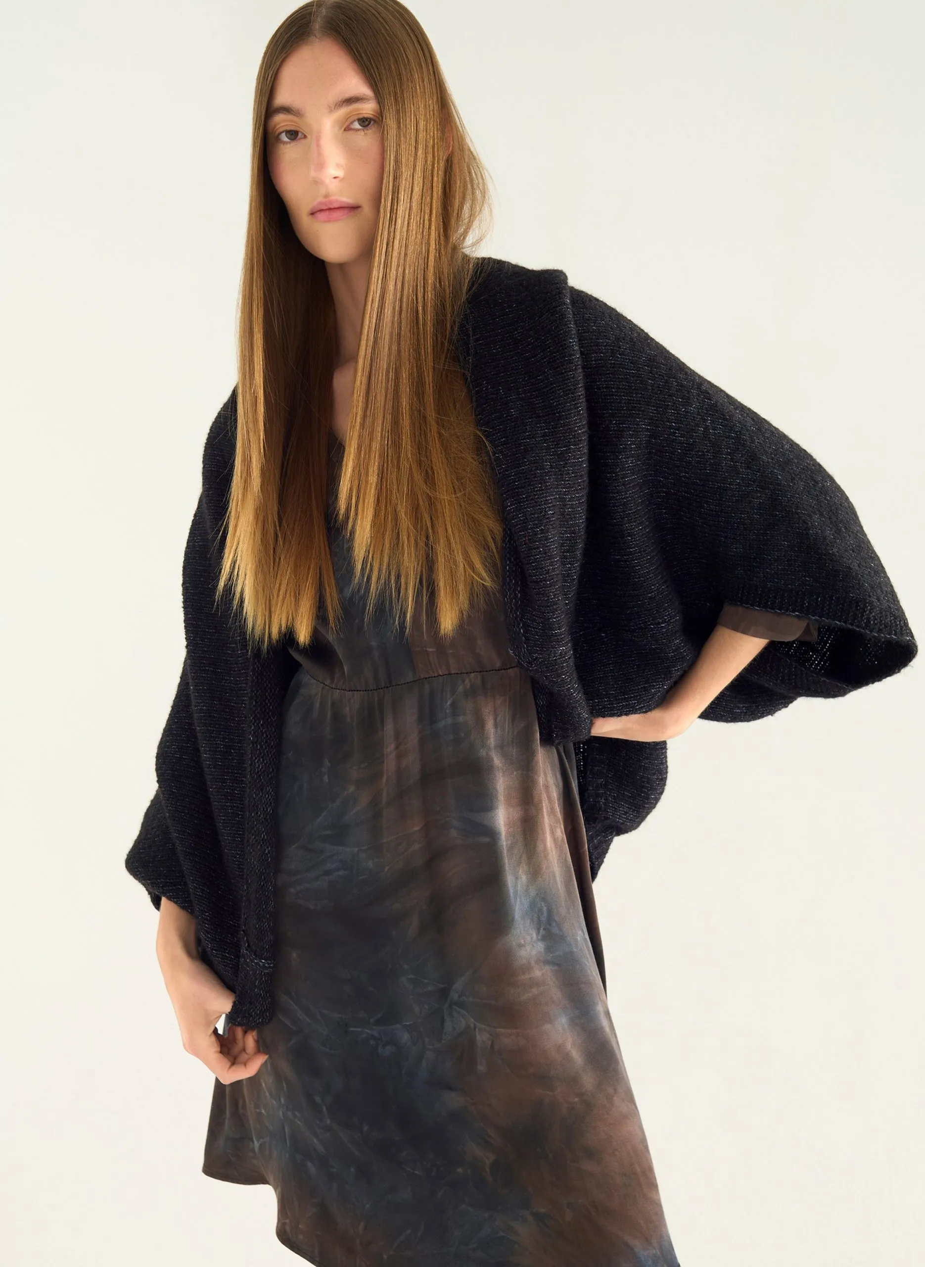 Gilet ample sans manches uni Noir