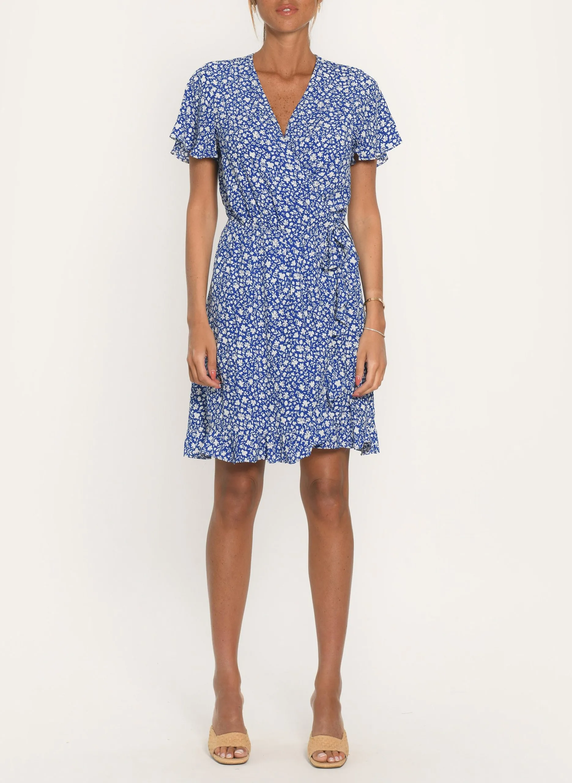 Robe cintrée courte imprimée Bleu ARENA