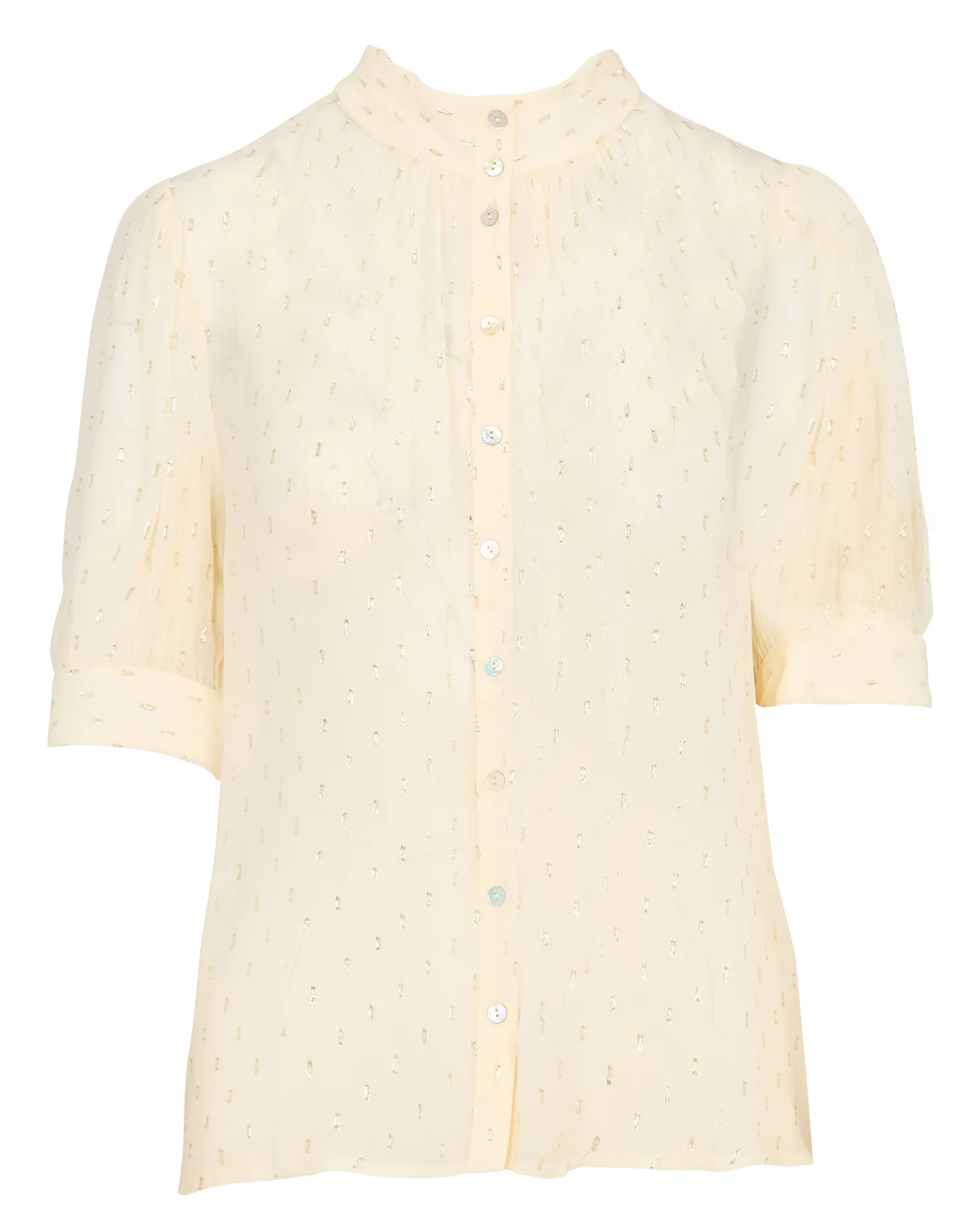 Blouse col rond Beige MIMI