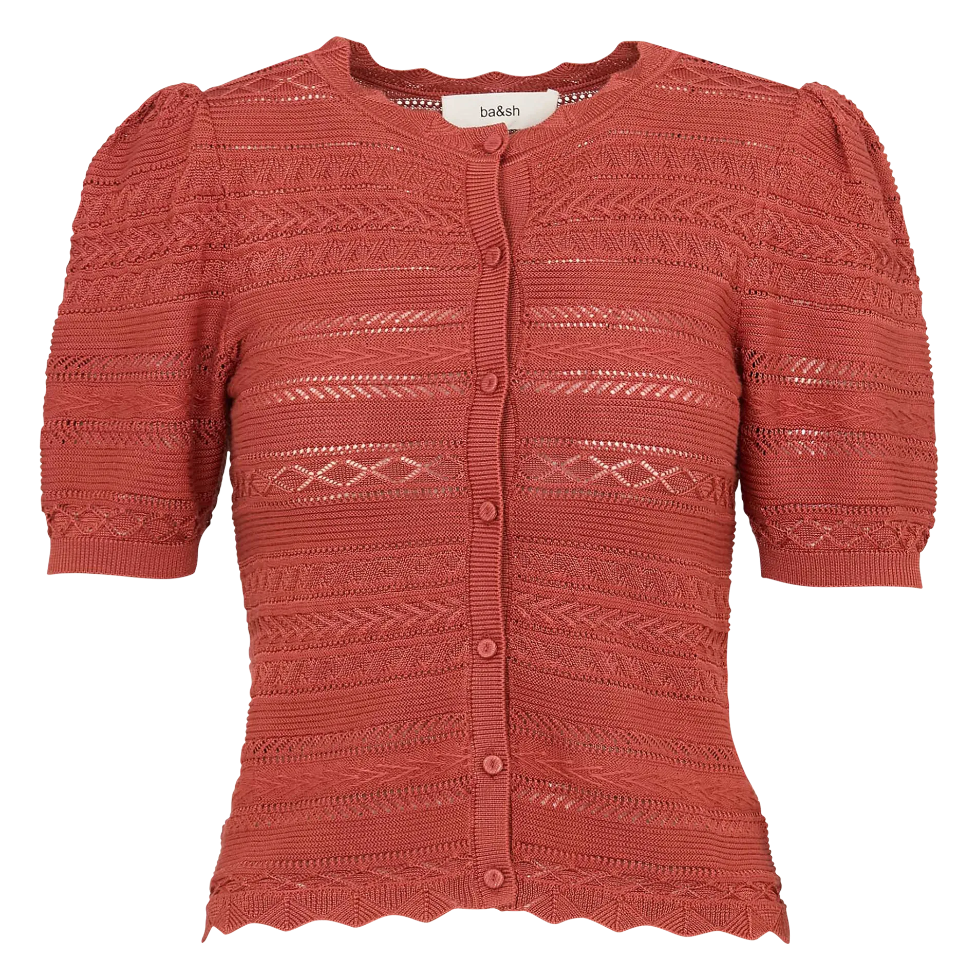 Pull col rond en coton mélangé Marron VINAT