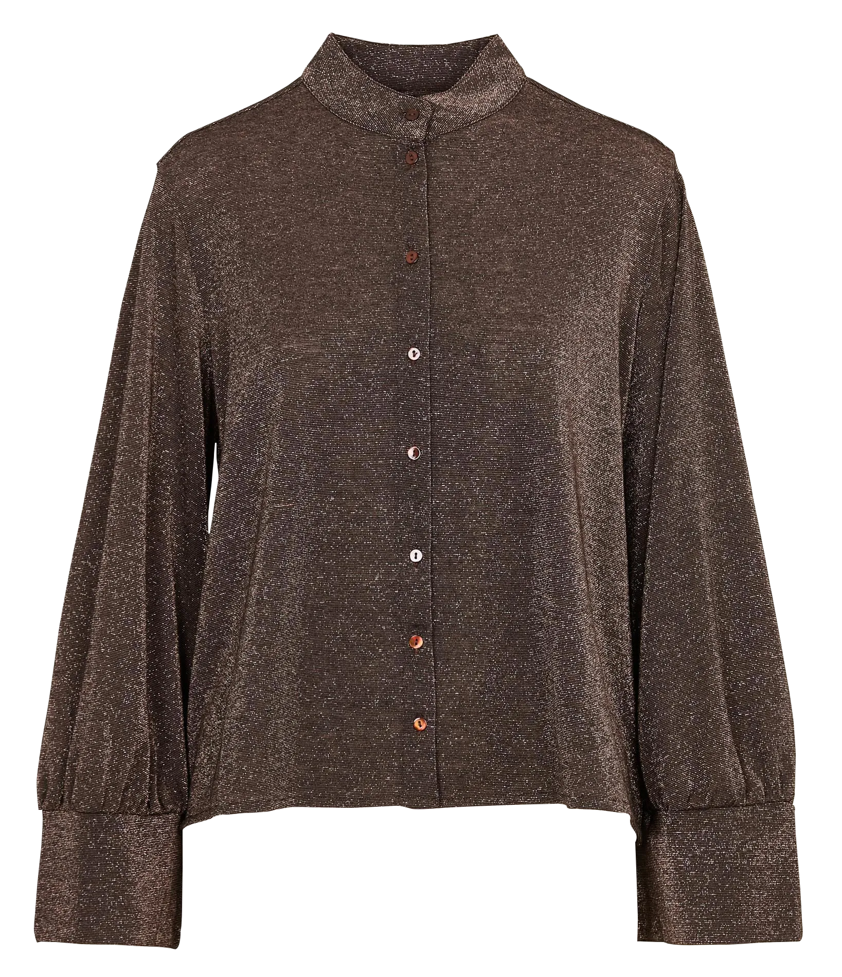 Chemise fluide col rond scintillante Prune FRANKLIN