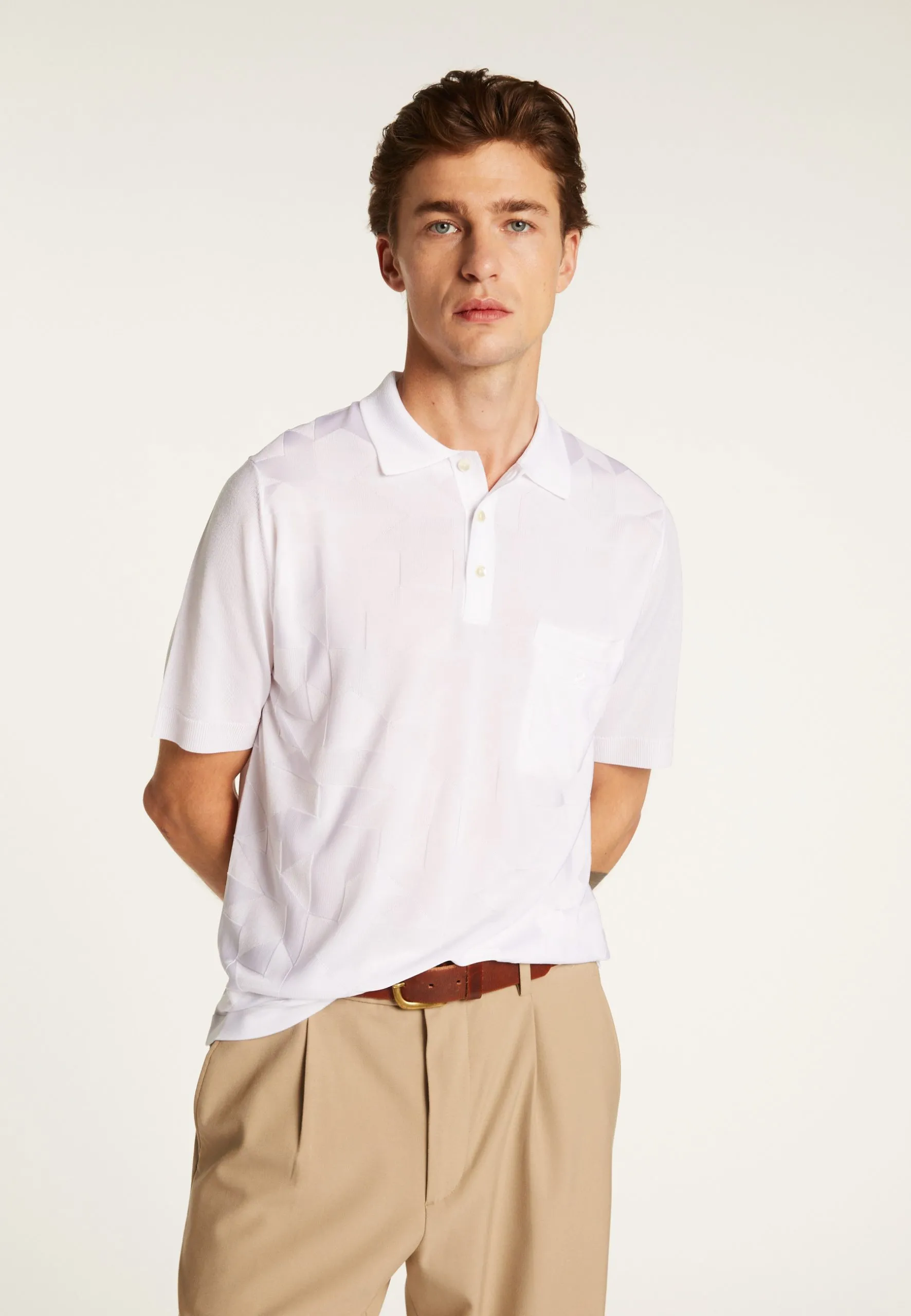 Polo en fil lumière Blanc BERYL