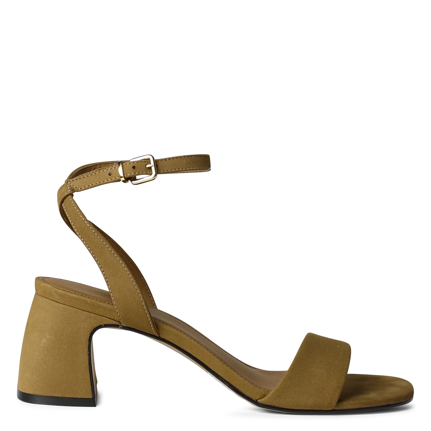 Sandales ouvertes à talons en cuir suédé Vert FRIDA