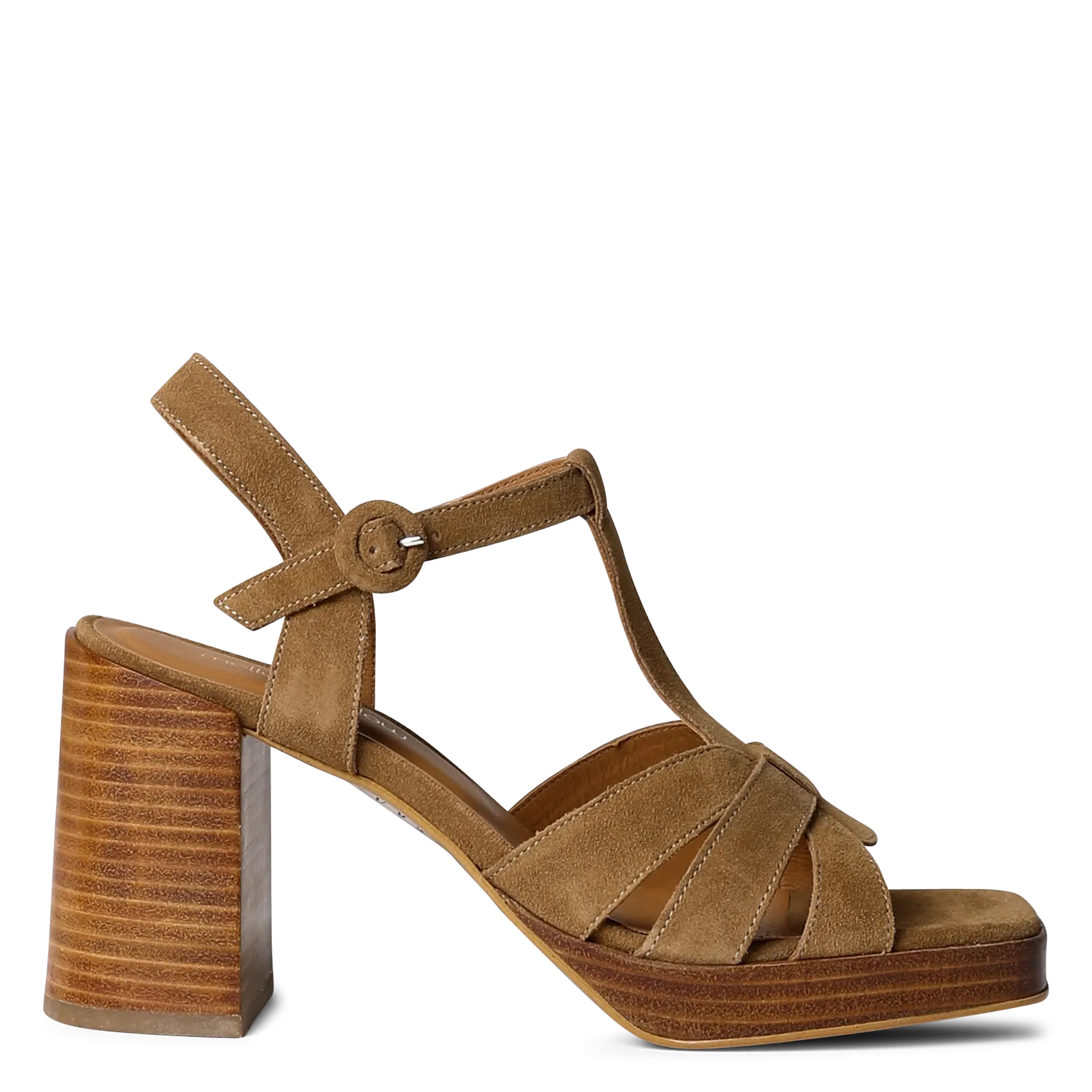 Sandales hautes en cuir Marron RIMA