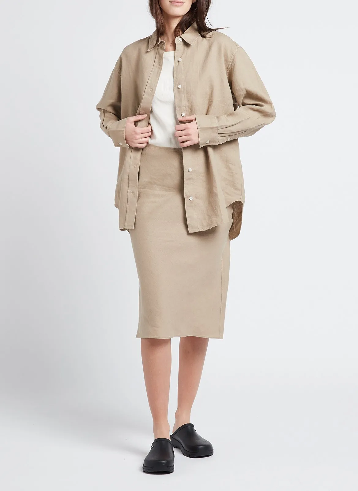 Chemise ample en lin Beige SALOVA