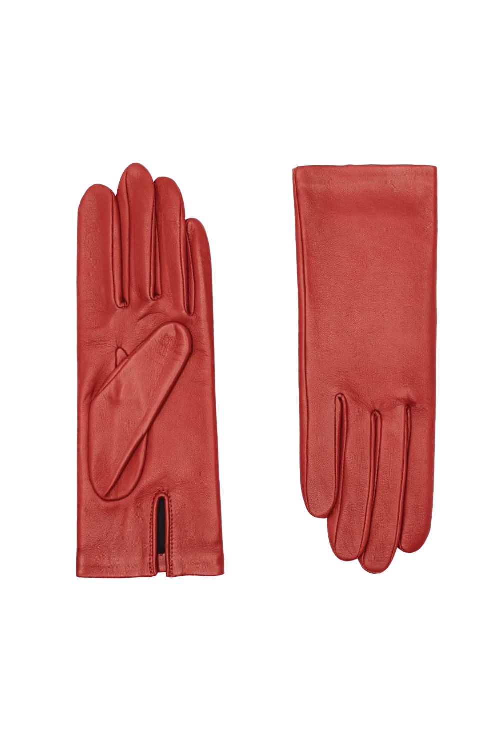 Kate gants en cuir doublés soie Rouge KATE/S