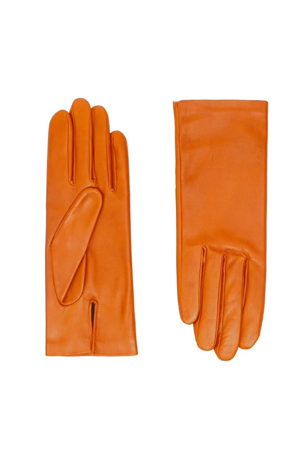 Kate gants en cuir doublés soie Orange KATE/S